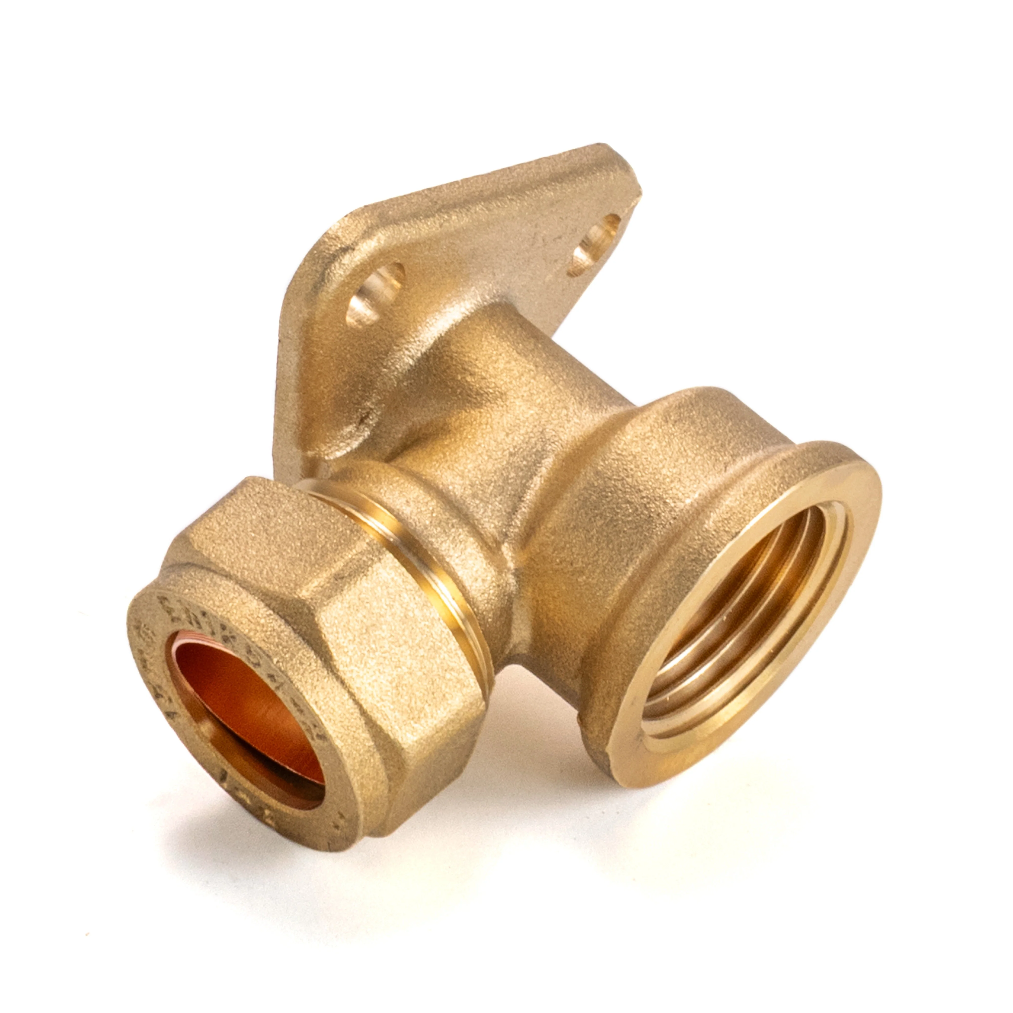 15mm Brass Wall Flange Kit with Lever Tap Hose Barb and Lever Lock - Image 4