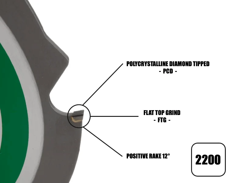 160mm x 20mm x 2.2mm 4 Tooth PCD Cement Fibre Board Circular Saw Blade - 2200 - Image 3