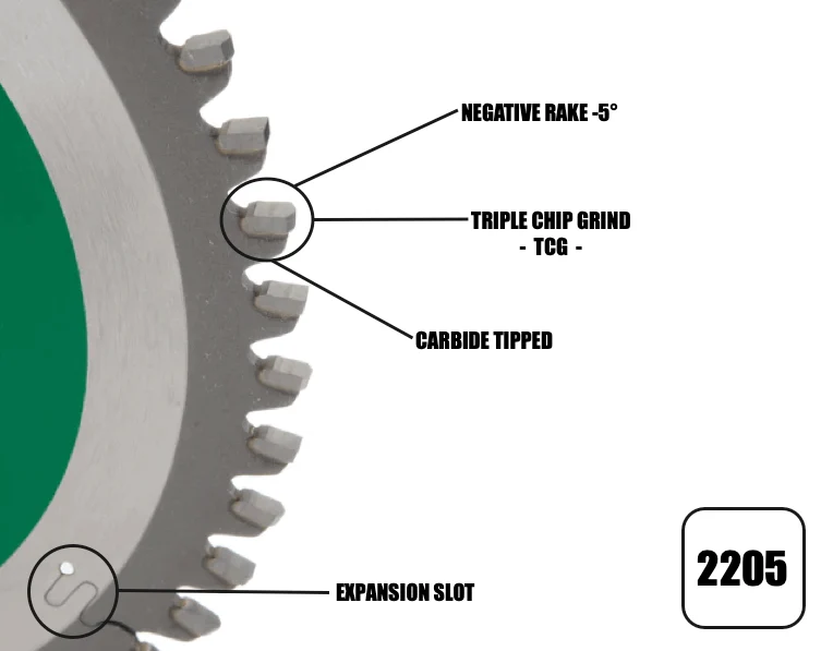160mm x 20mm x 2.2mm (Ali) 52T TCG Neg Rake Track Saw Blade - 2205 - Image 3