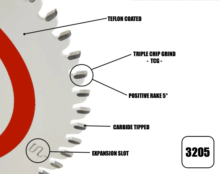162mm x 20mm x 1.8mm 48 Tooth TCG Track Circular Saw Blade (Solid Surface) - 3205 - Image 3