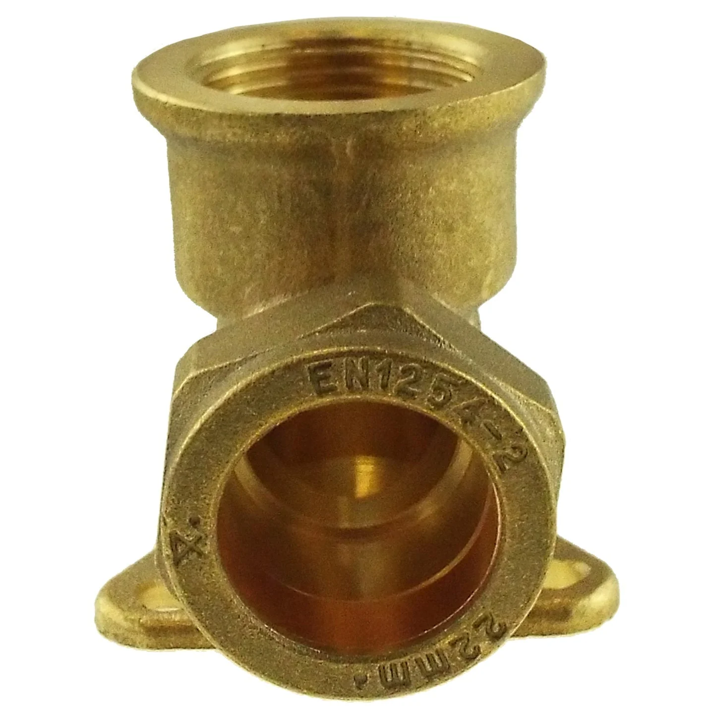 22mm Brass Wall Flange Kit with Brass Barbed Tap - Image 3