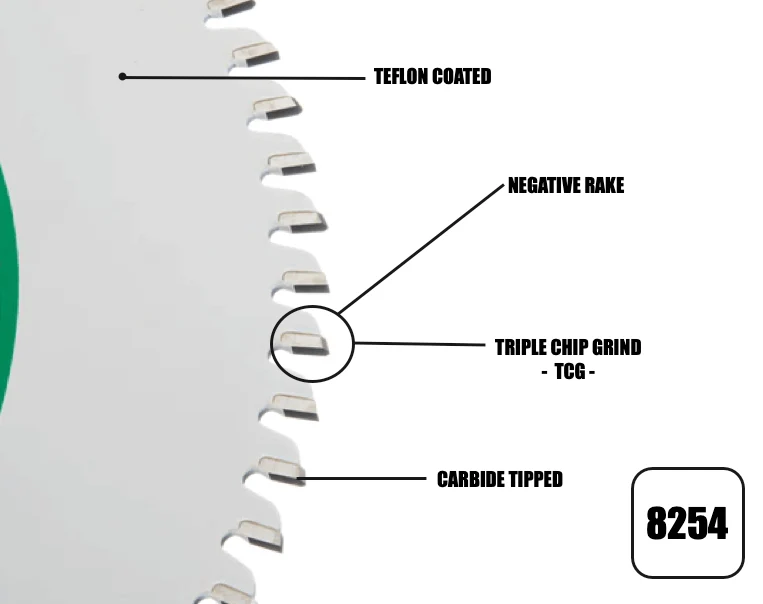 254mm x 30mm x 2.4mm 80 Tooth Triple Chip (MFC & Laminates) 8254 Circular Saw Blade - Image 3