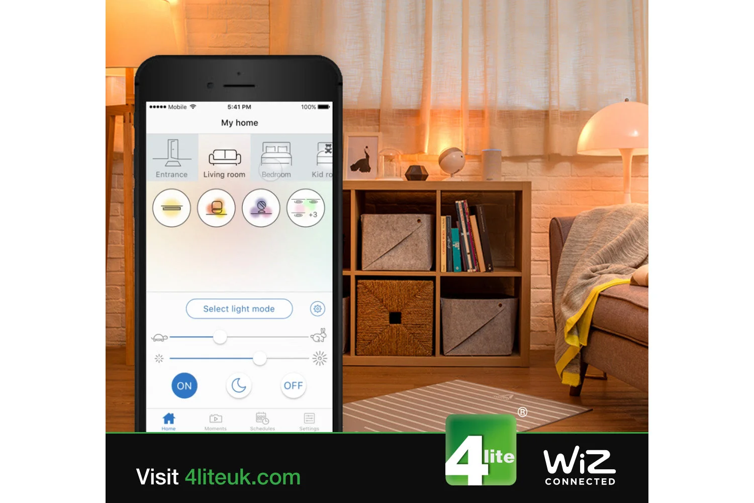 4lite WiZ Connected A60 Dimmable Multicolour WiFi LED Smart Bulb - B22 Bayonet - Image 5