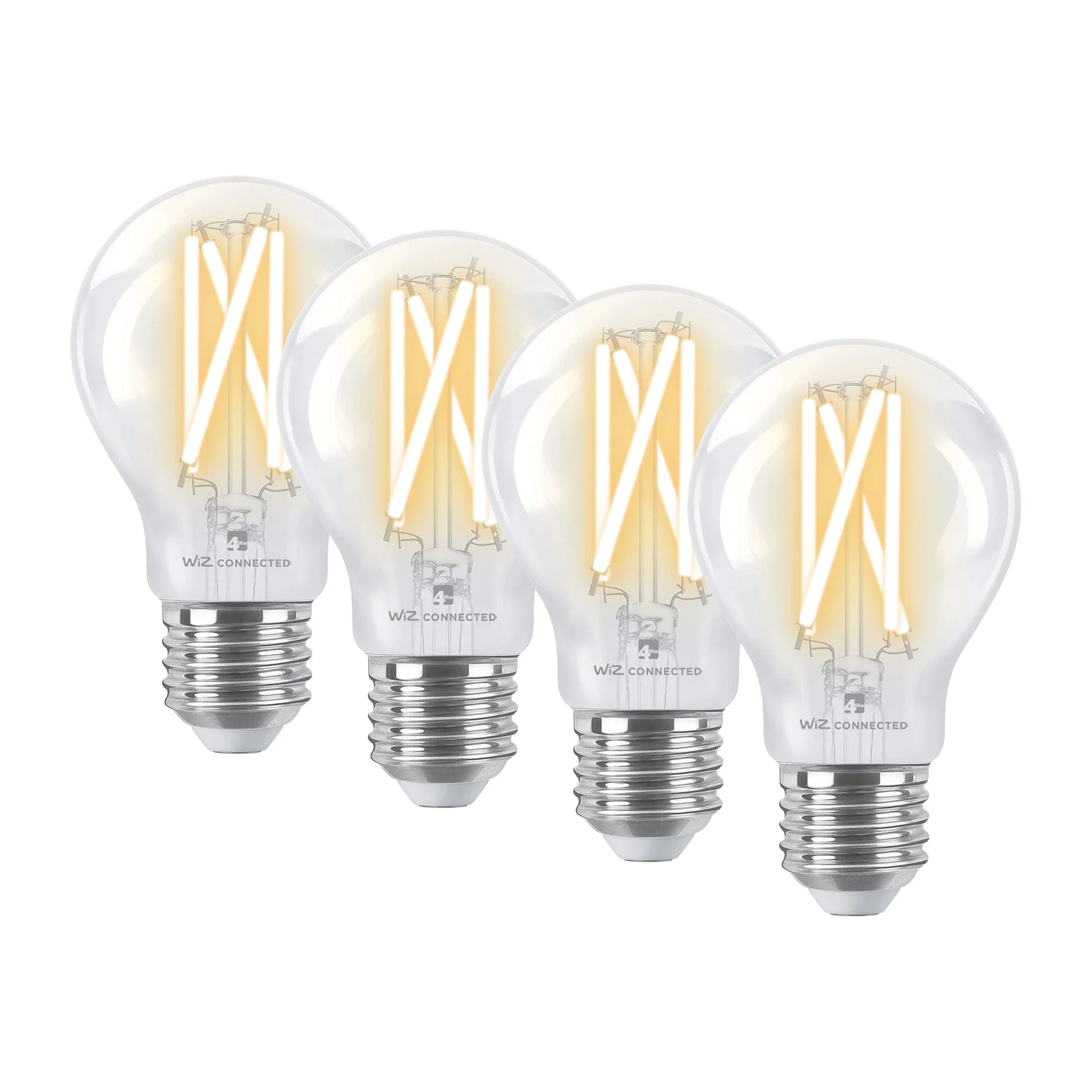 4lite WiZ Connected A60 Filament Clear WiFi LED Smart Bulb - E27 Large Screw - Image 4