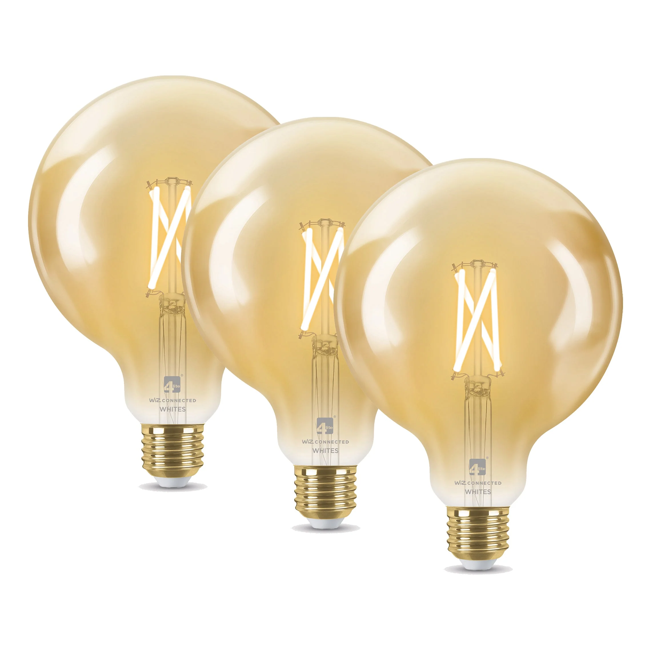 4lite WiZ Connected G125 Globe Filament Amber WiFi LED Smart Bulb - E27 Large Screw - Image 4