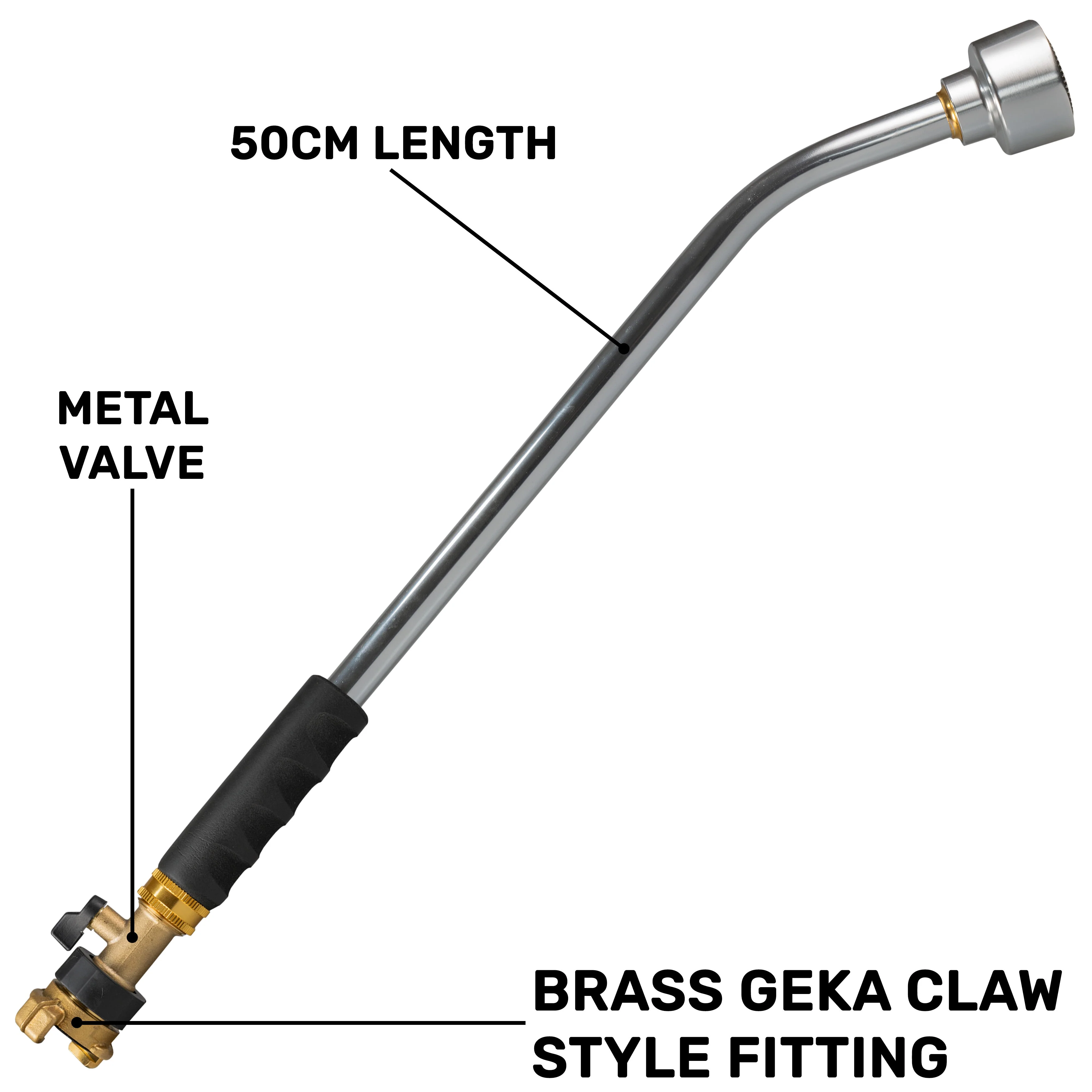 50cm Garden Watering Lance with Brass Valve and Geka Type Fitting - Image 7