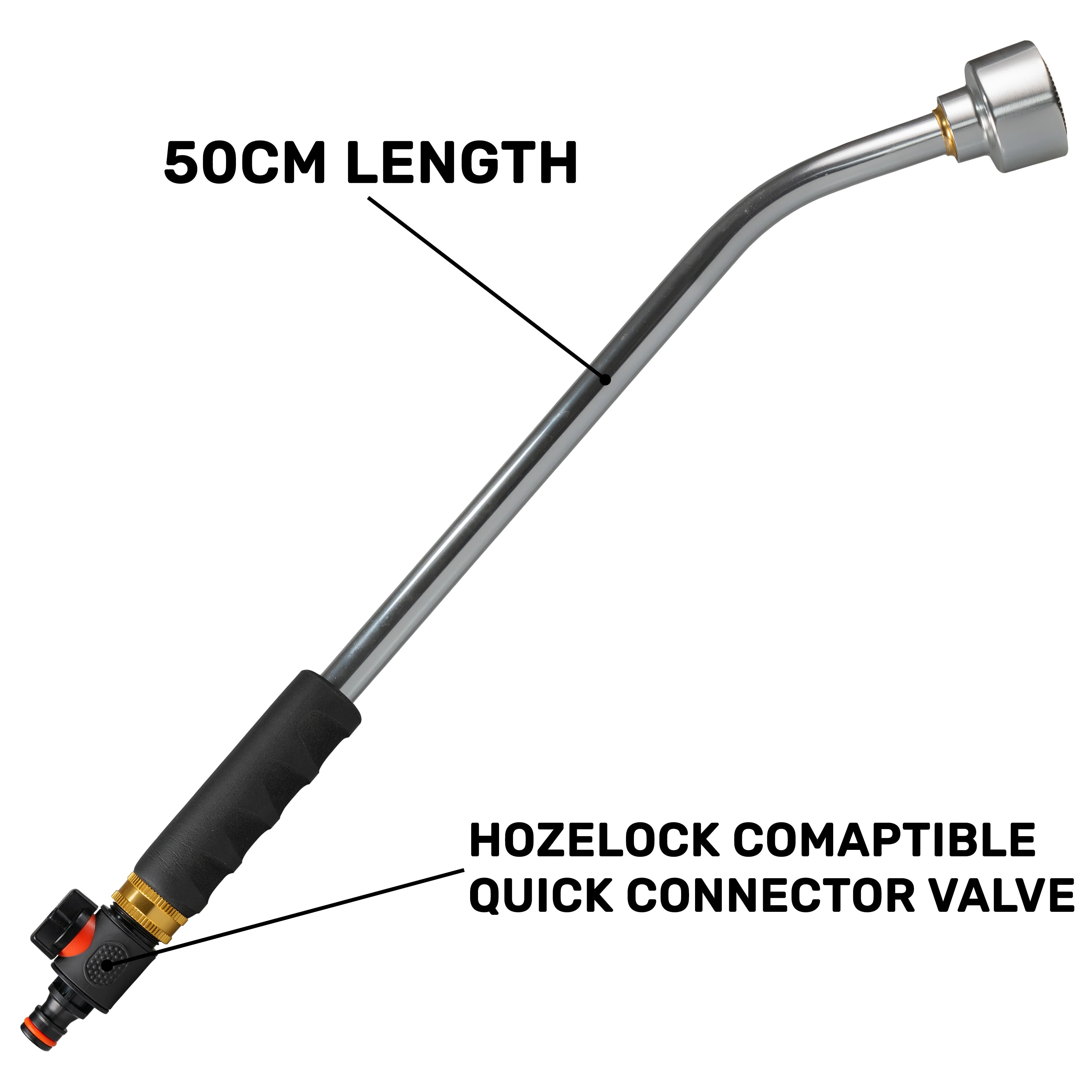 50cm Garden Watering Lance with Quick Connect Valve (Black) - Image 6