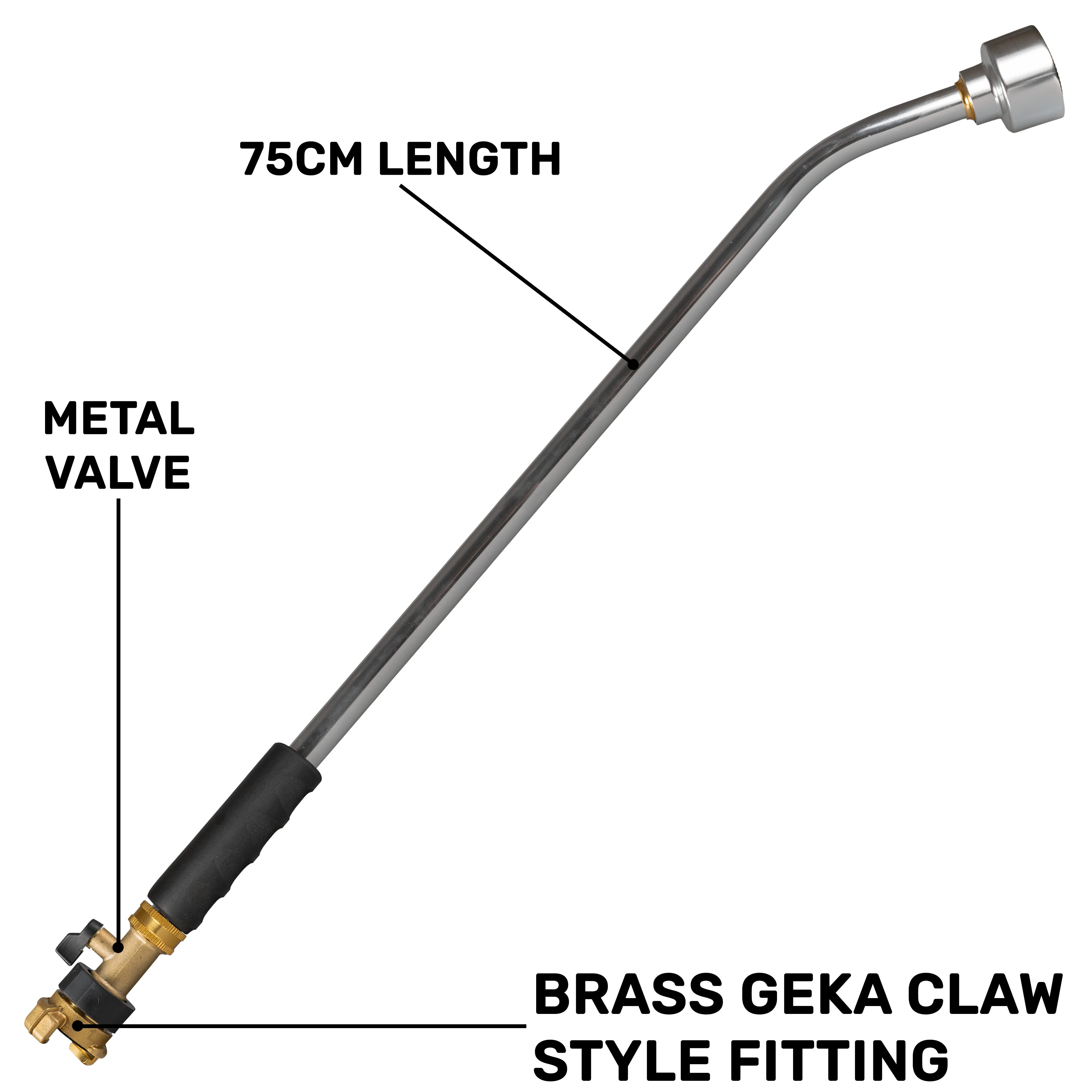 75cm Garden Watering Lance with Brass Valve and Geka Type Fitting - Image 4