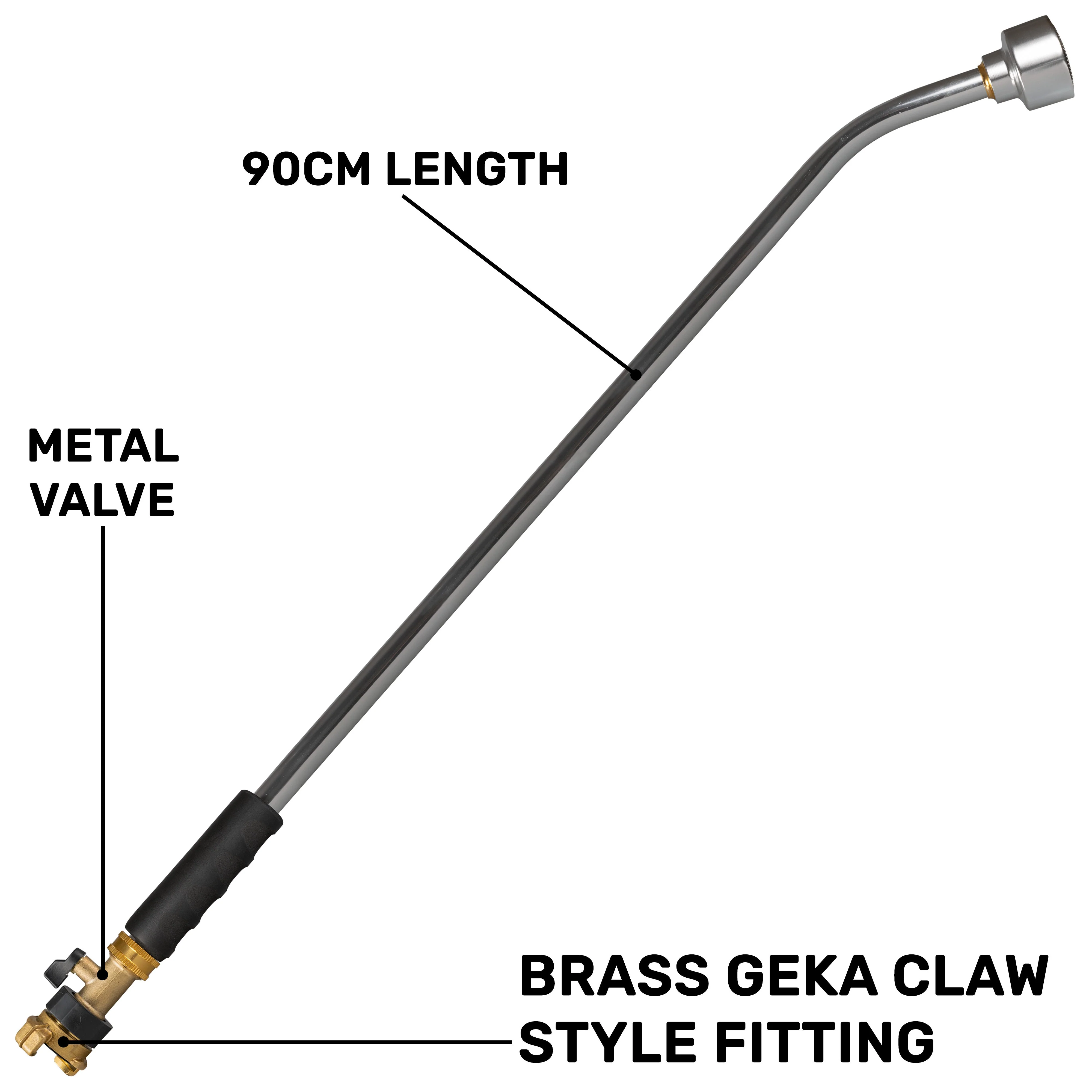 90cm Garden Watering Lance with Brass Valve and Geka Type Fitting - Image 4