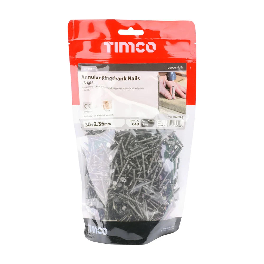 Annular Ringshank Nails – Bright Finish – 1kg Bags - Image 4