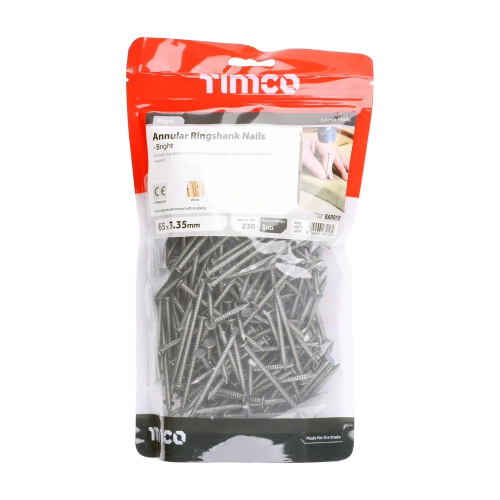 Annular Ringshank Nails – Bright Finish – 1kg Bags - Image 7