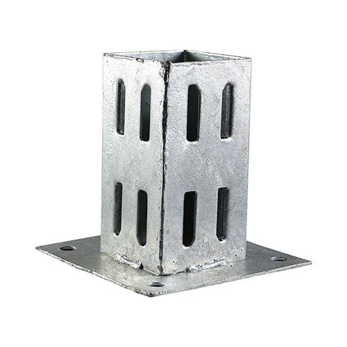 Bolt Down Fencing Post Shoe - Quick Fit - Hot Dipped Galvanised (Pack of 10)