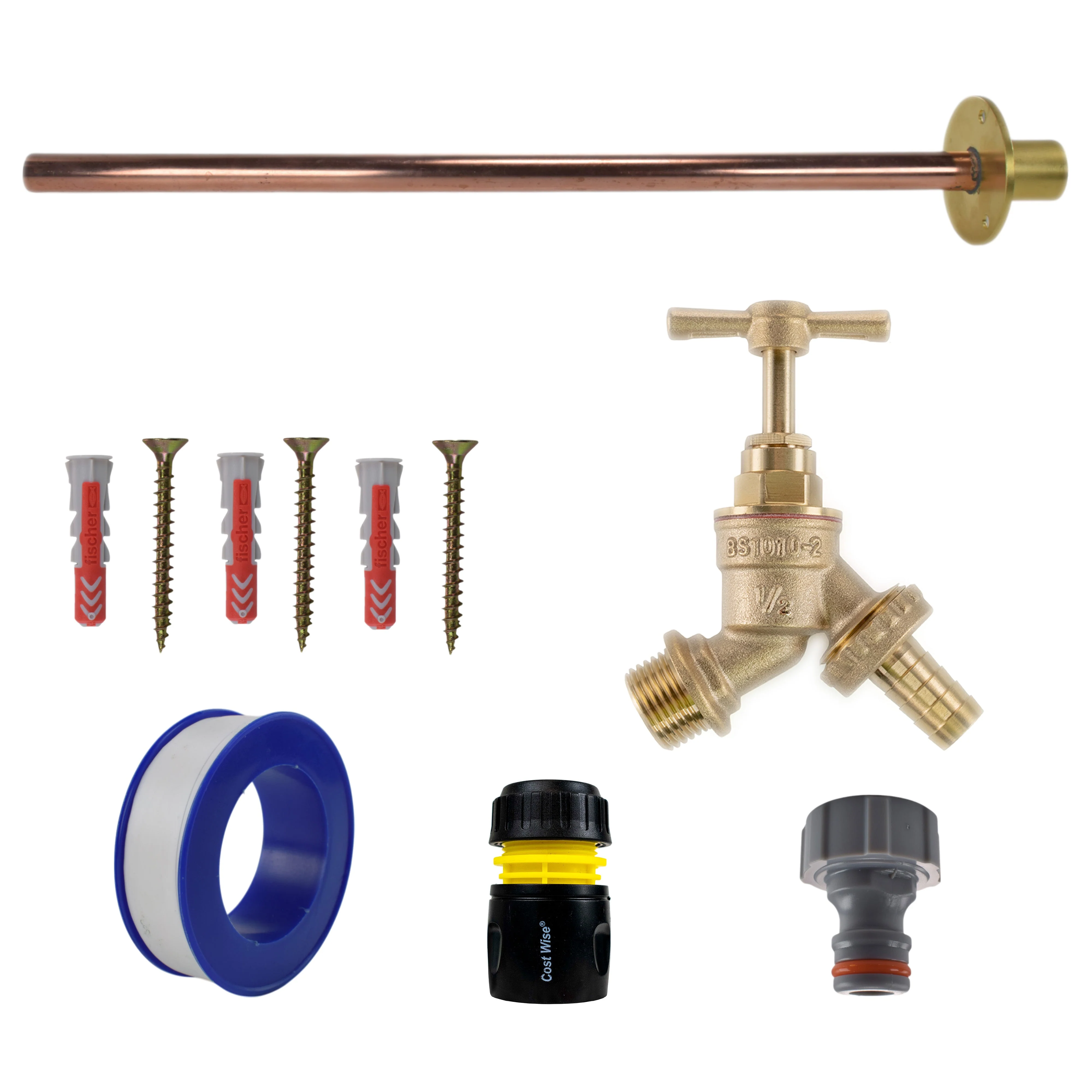 Brass Barbed Bib Tap BASIC Connection Kit - Image 10