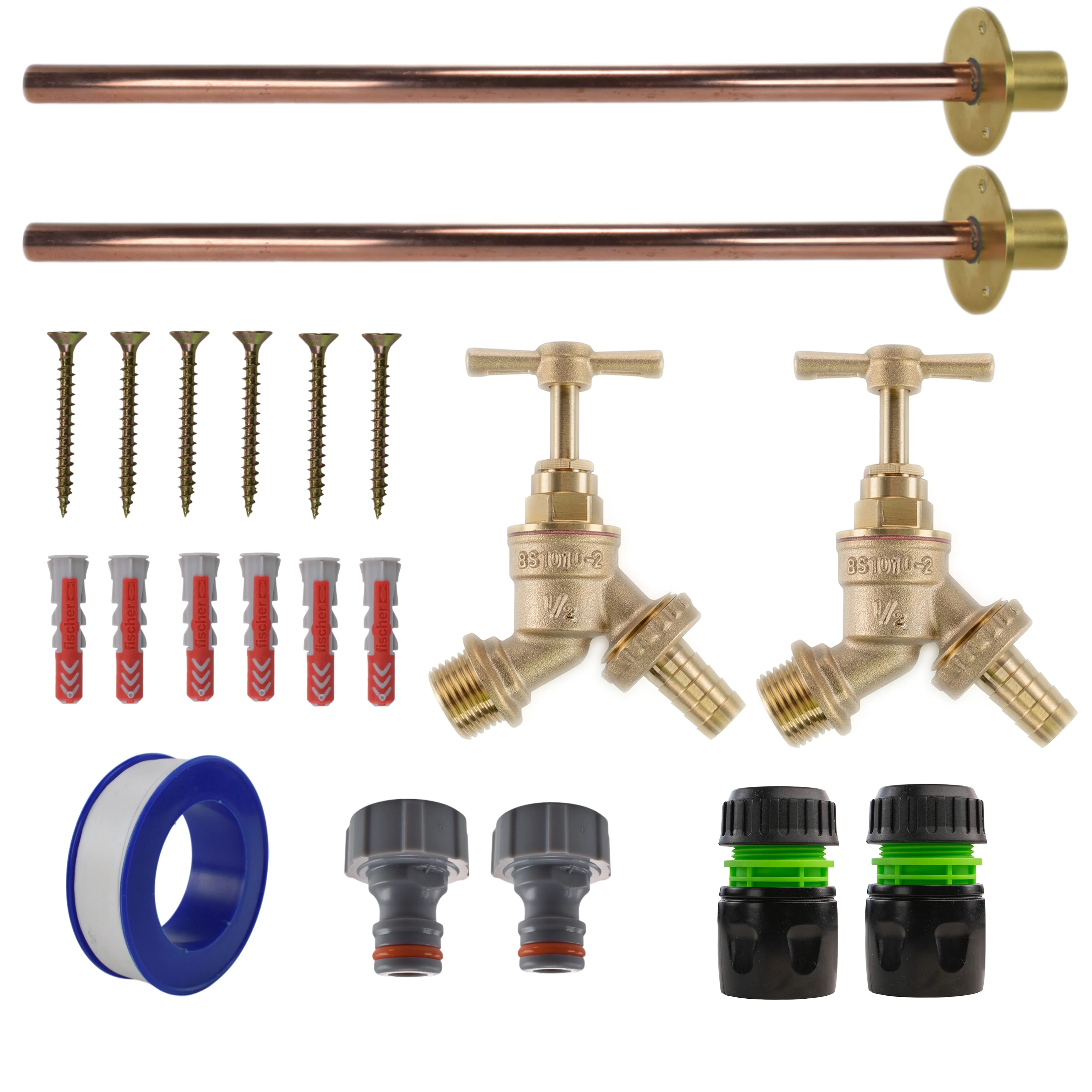 Brass Barbed Bib Tap BASIC Connection Kit x2 - Image 13