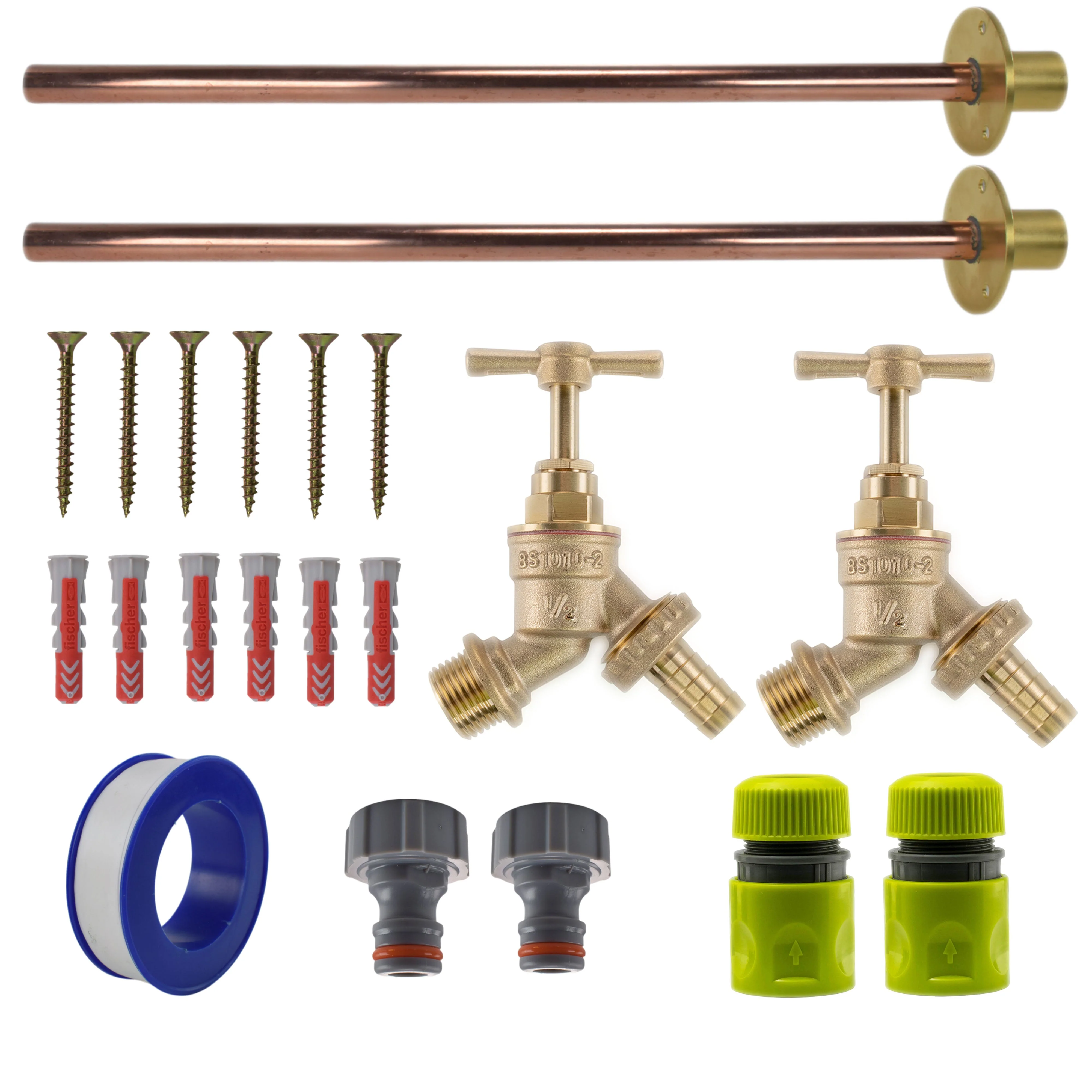 Brass Barbed Bib Tap BASIC Connection Kit x2 - Image 9