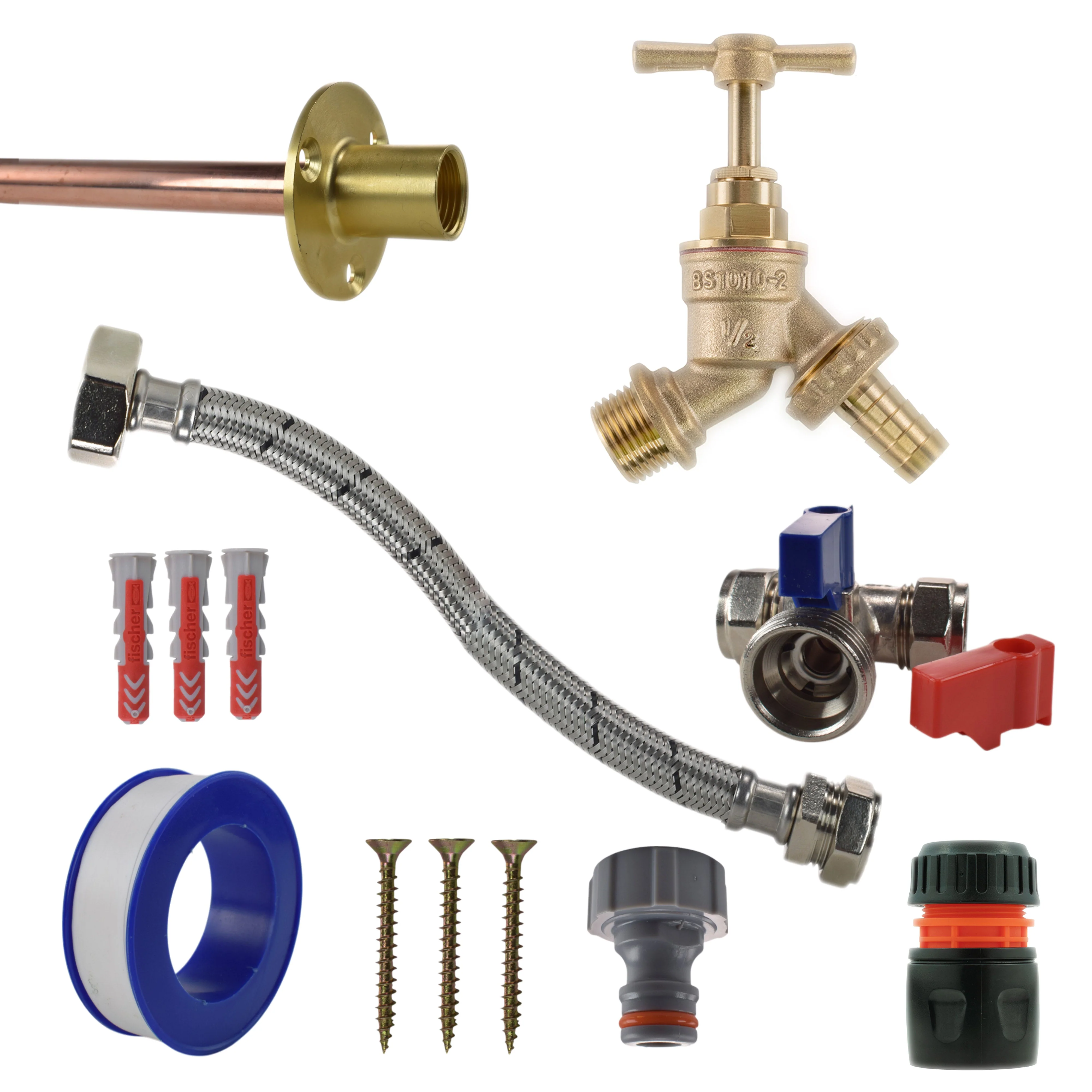 Brass Barbed Bib Tap STANDARD Connection Kit - Image 10