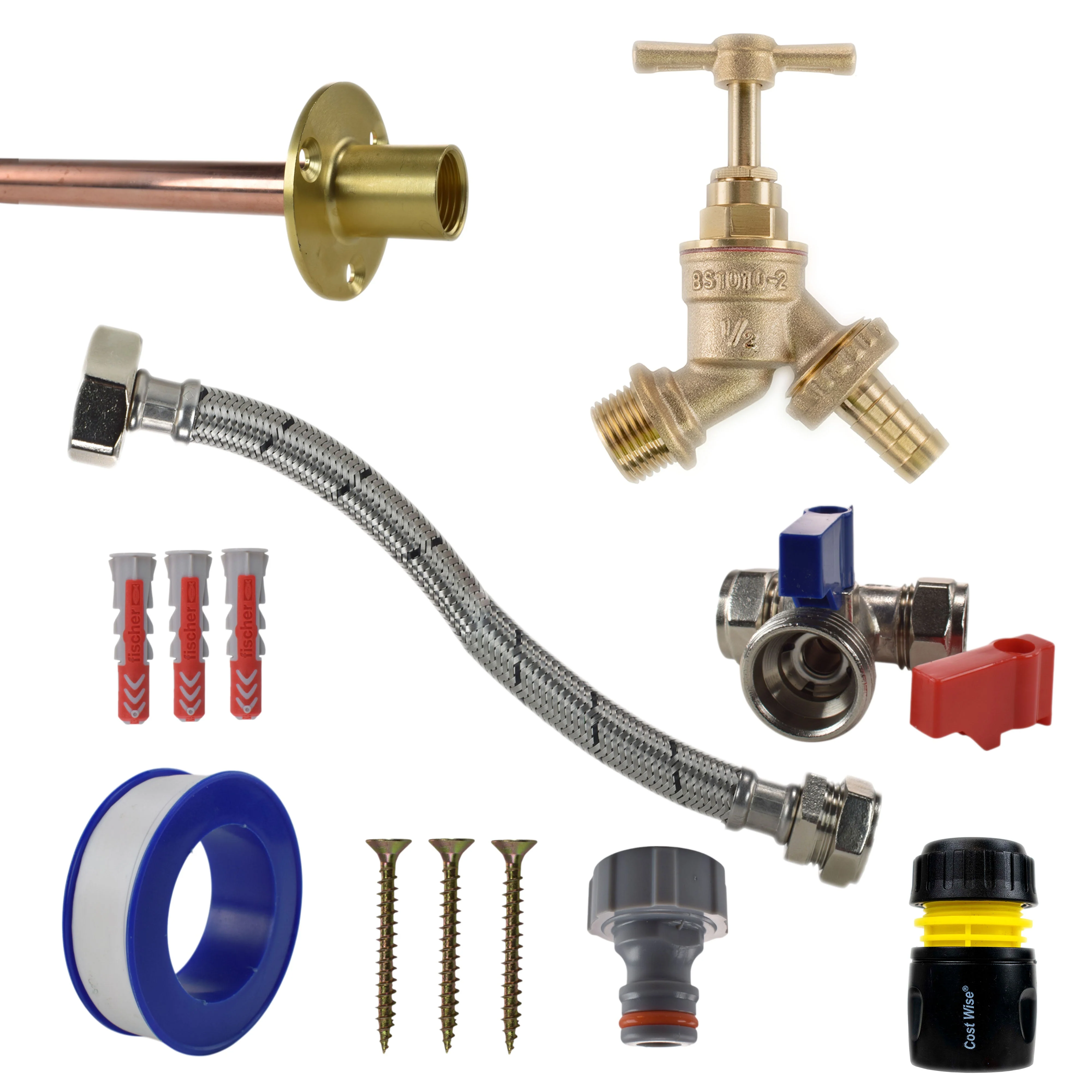 Brass Barbed Bib Tap STANDARD Connection Kit - Image 11