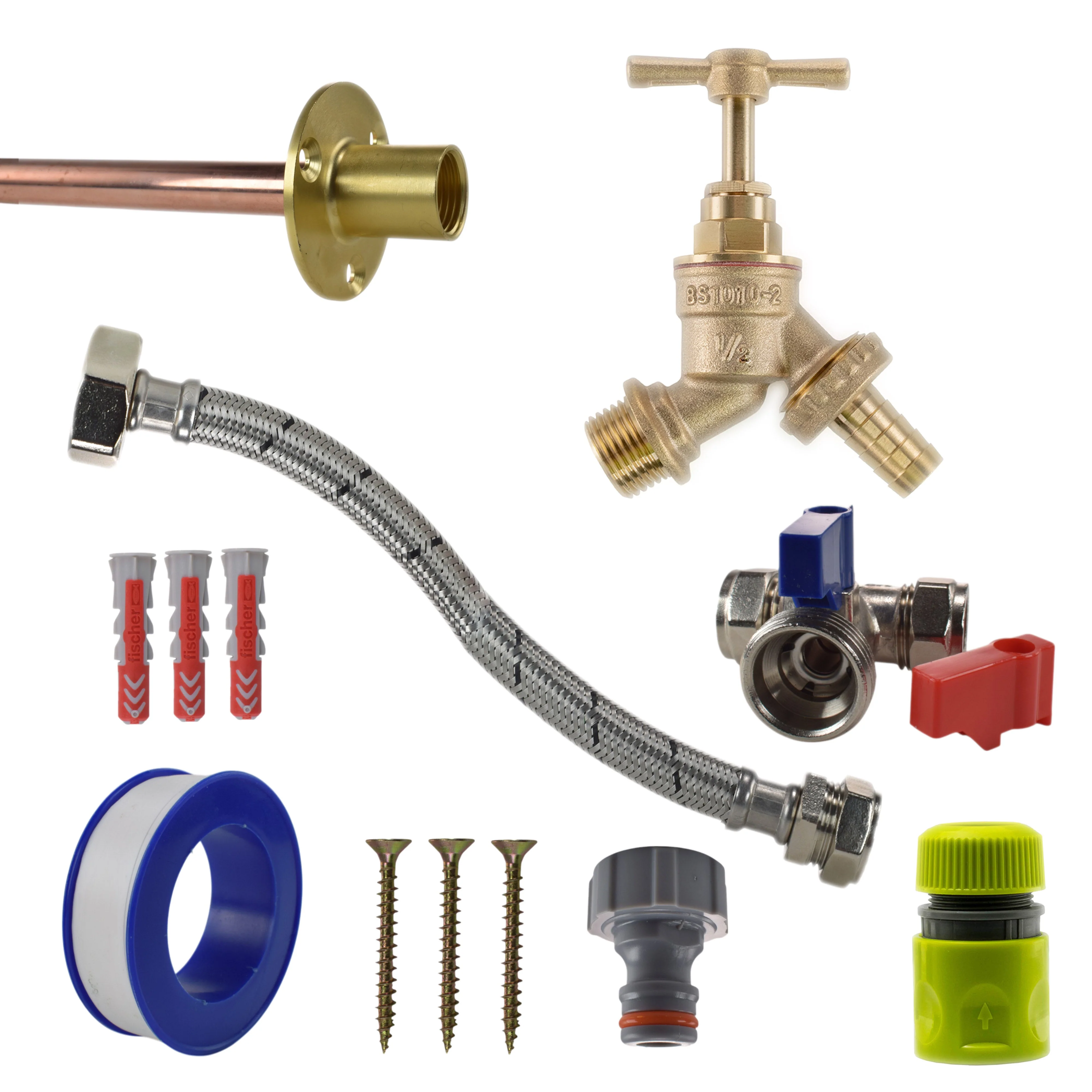 Brass Barbed Bib Tap STANDARD Connection Kit - Image 5