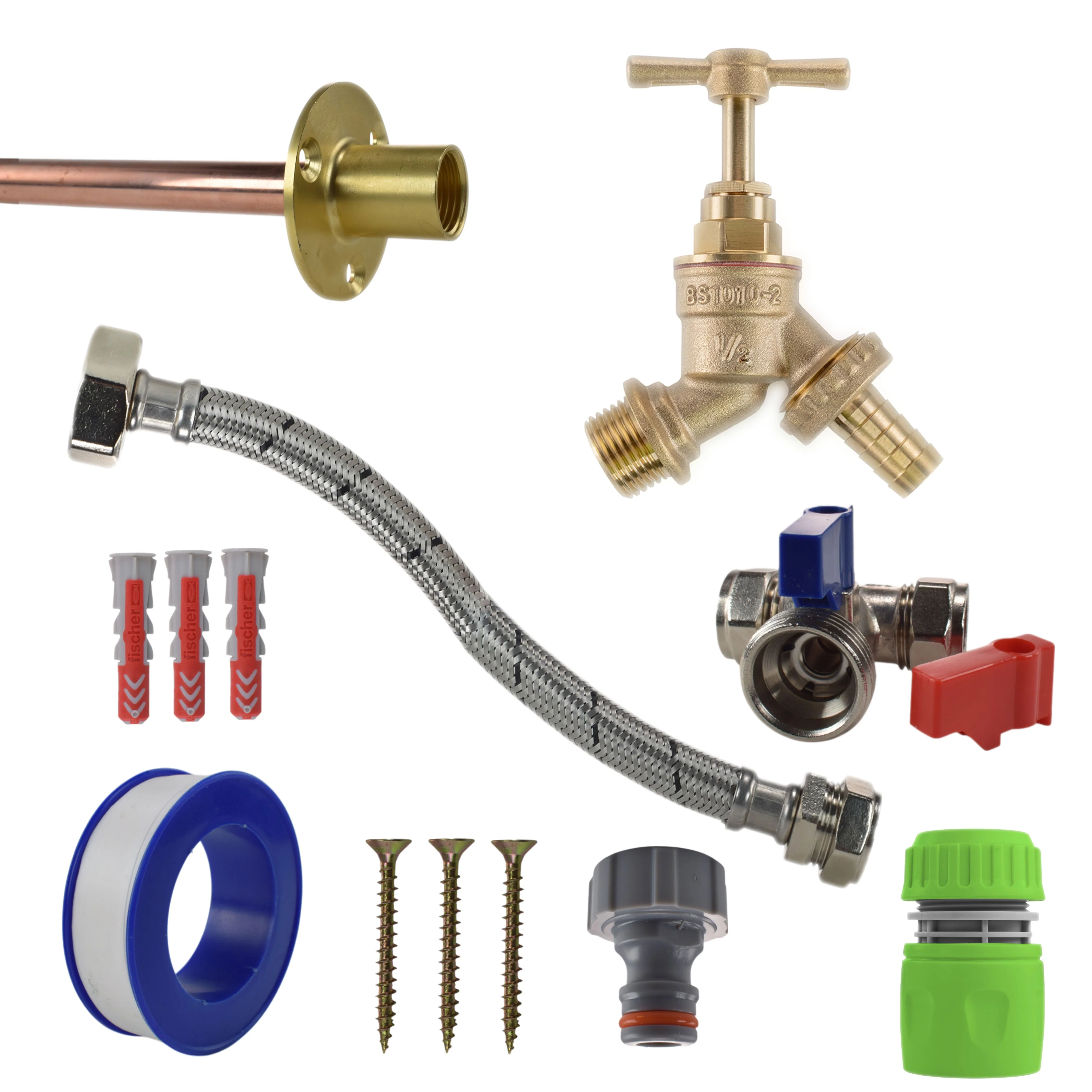 Brass Barbed Bib Tap STANDARD Connection Kit - Image 6