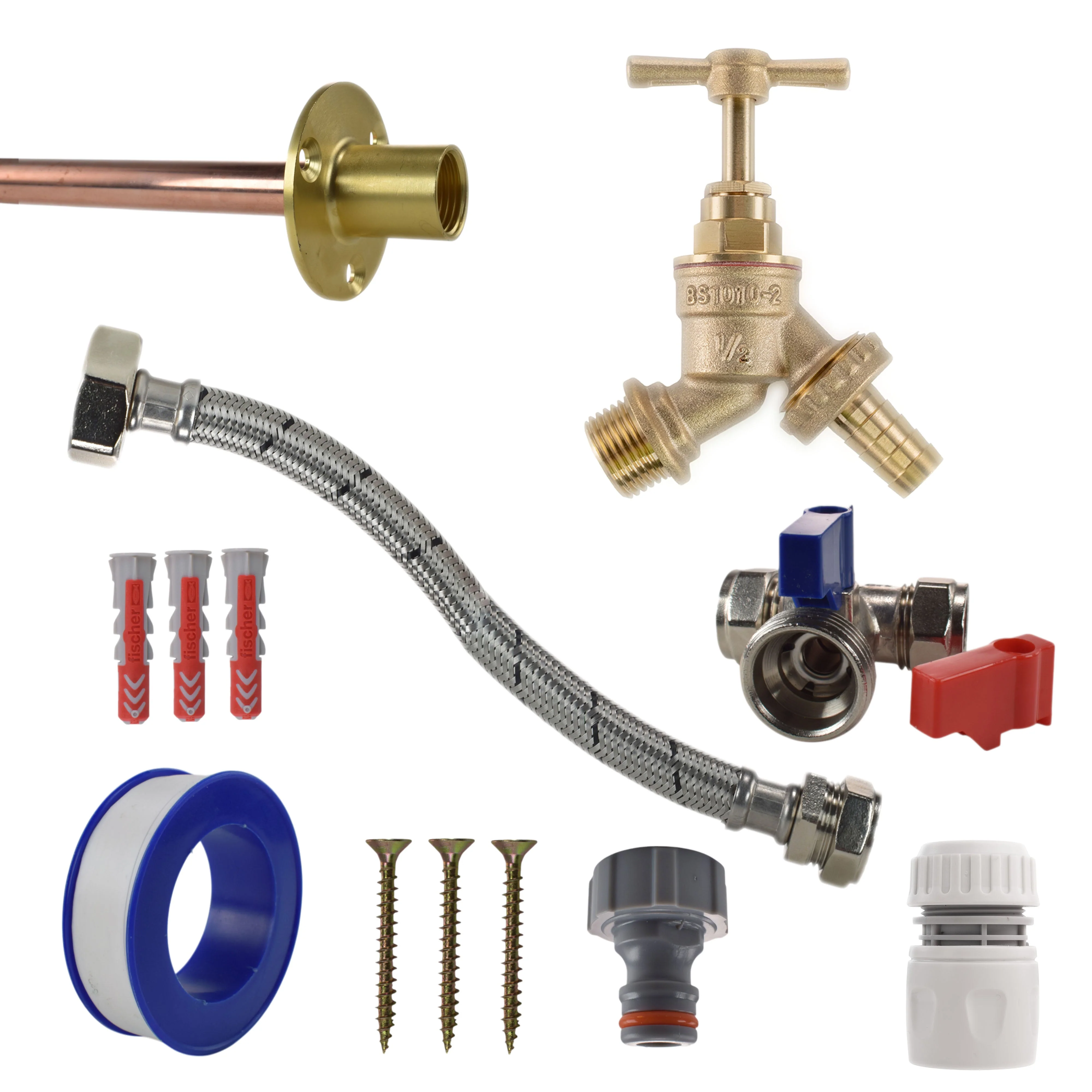 Brass Barbed Bib Tap STANDARD Connection Kit - Image 7