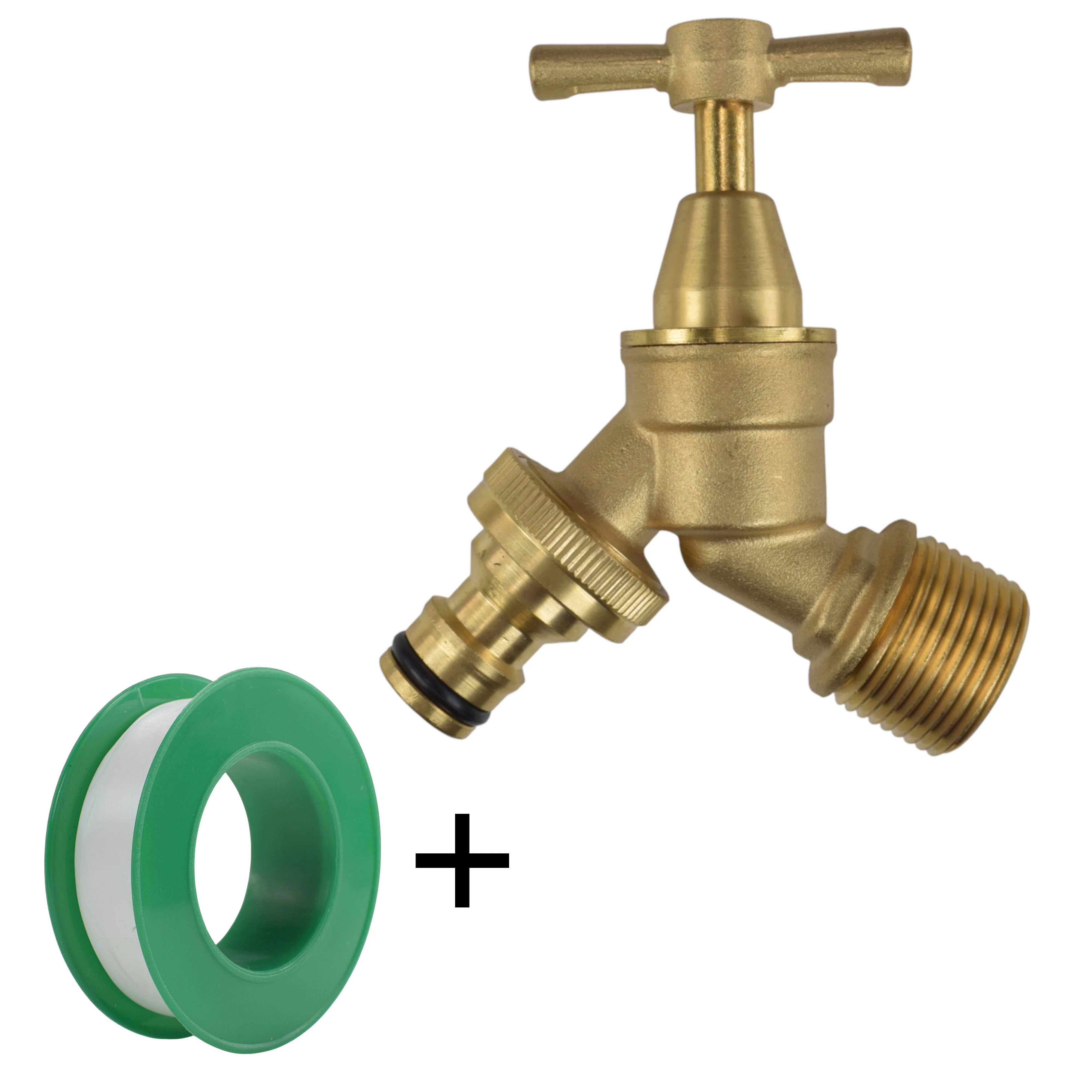 Brass Bib Tap Kit with Barb/Quick Connect Outlet, 1/2" and 3/4" BSP Thread Inlet - Image 16