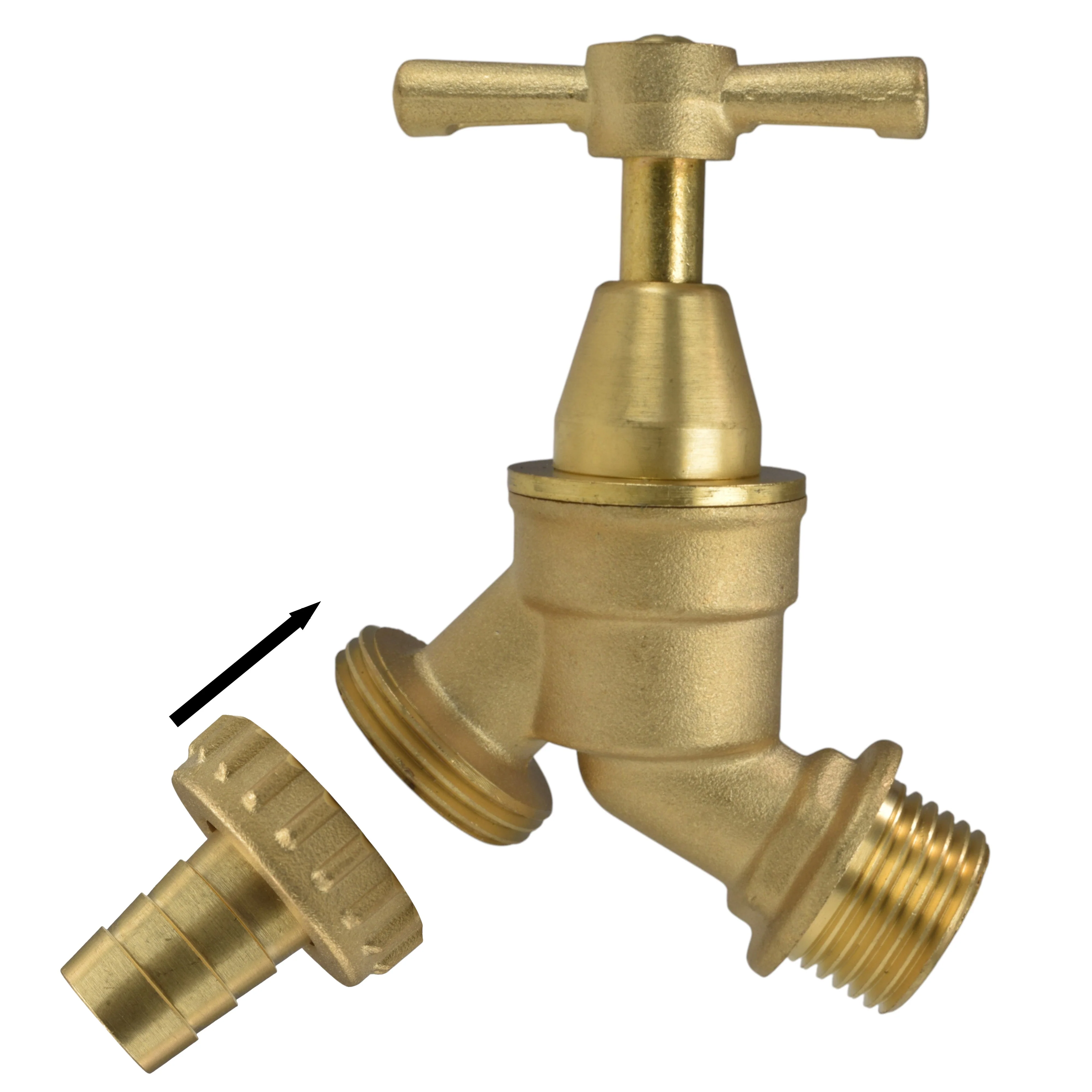 Brass Bib Tap Kit with Barb/Quick Connect Outlet, 1/2" and 3/4" BSP Thread Inlet - Image 30