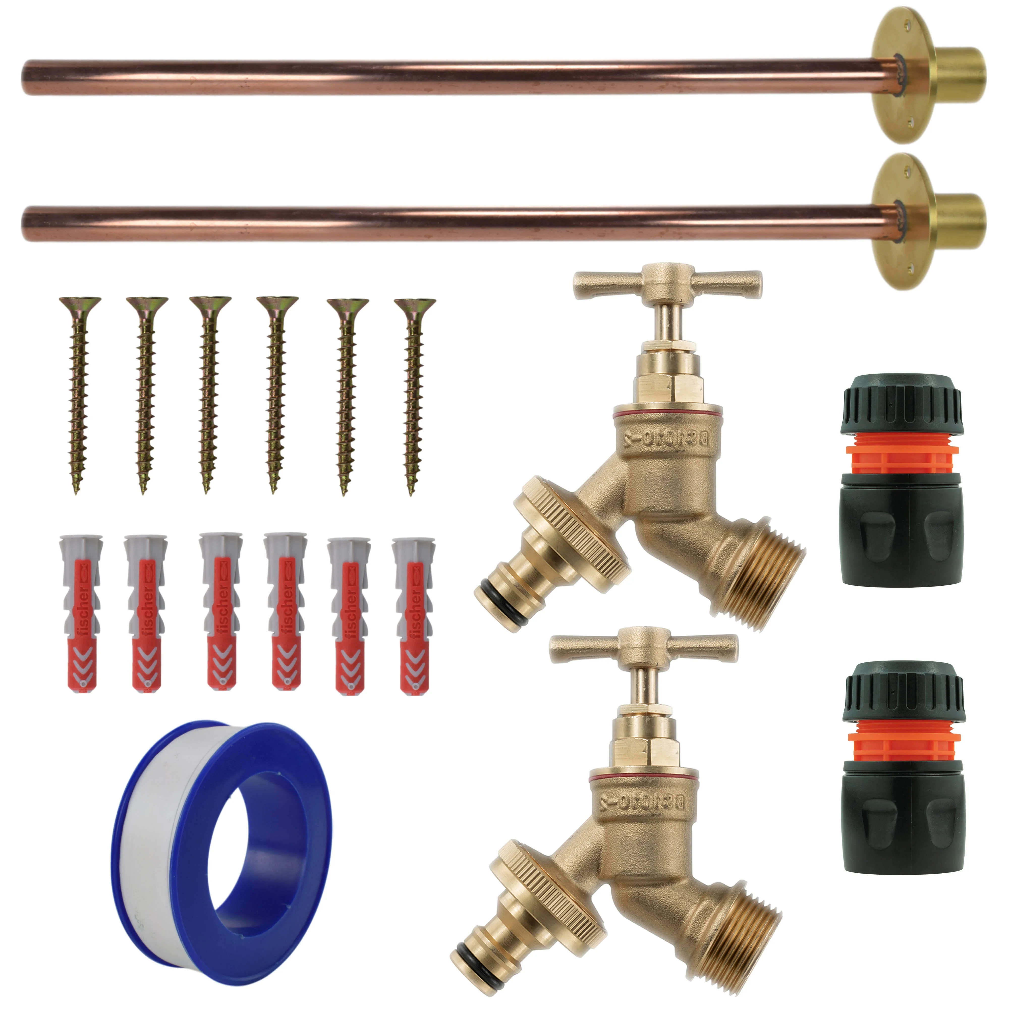 Brass Quick Connect Bib Tap BASIC Connection Kit x2 - Image 15
