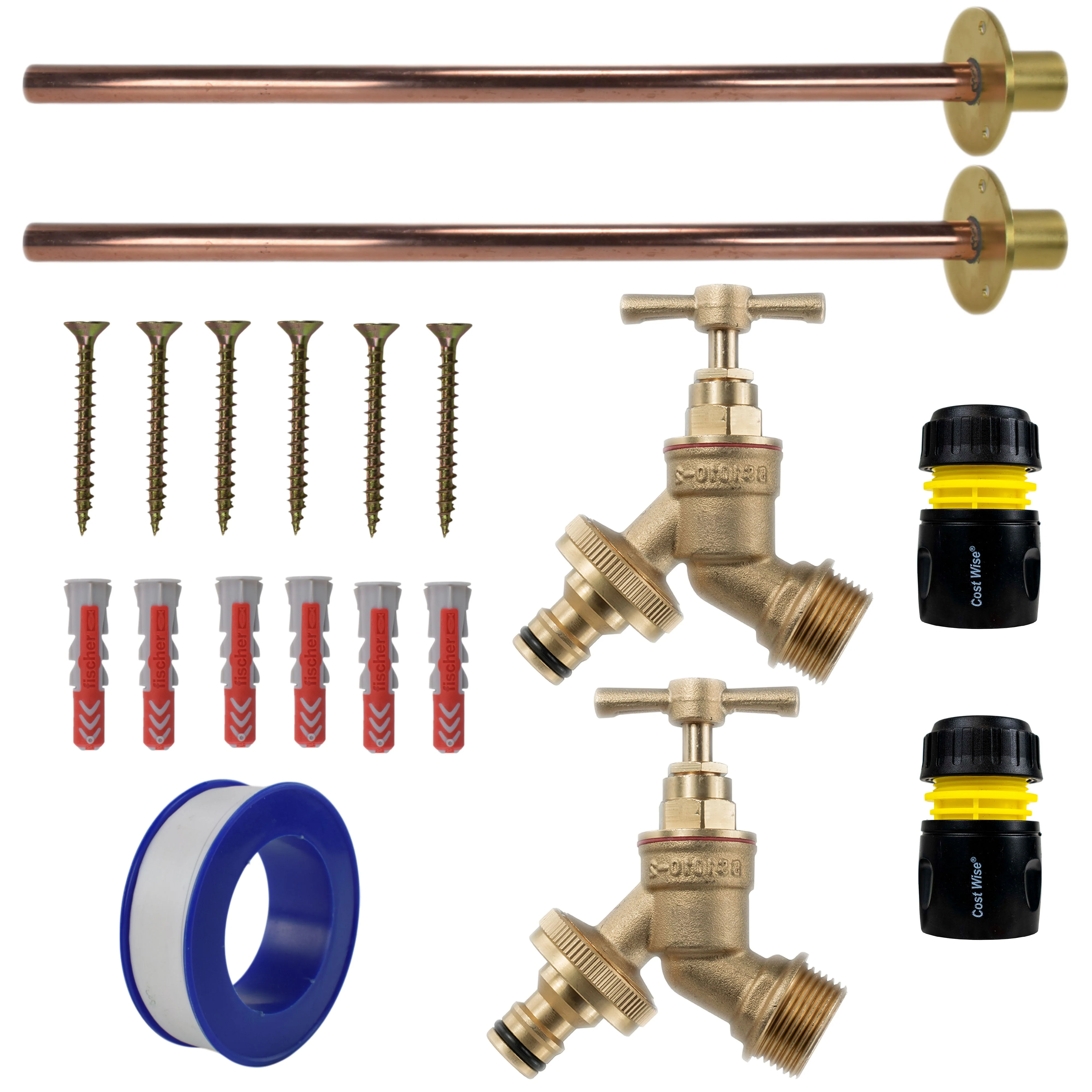 Brass Quick Connect Bib Tap BASIC Connection Kit x2 - Image 16