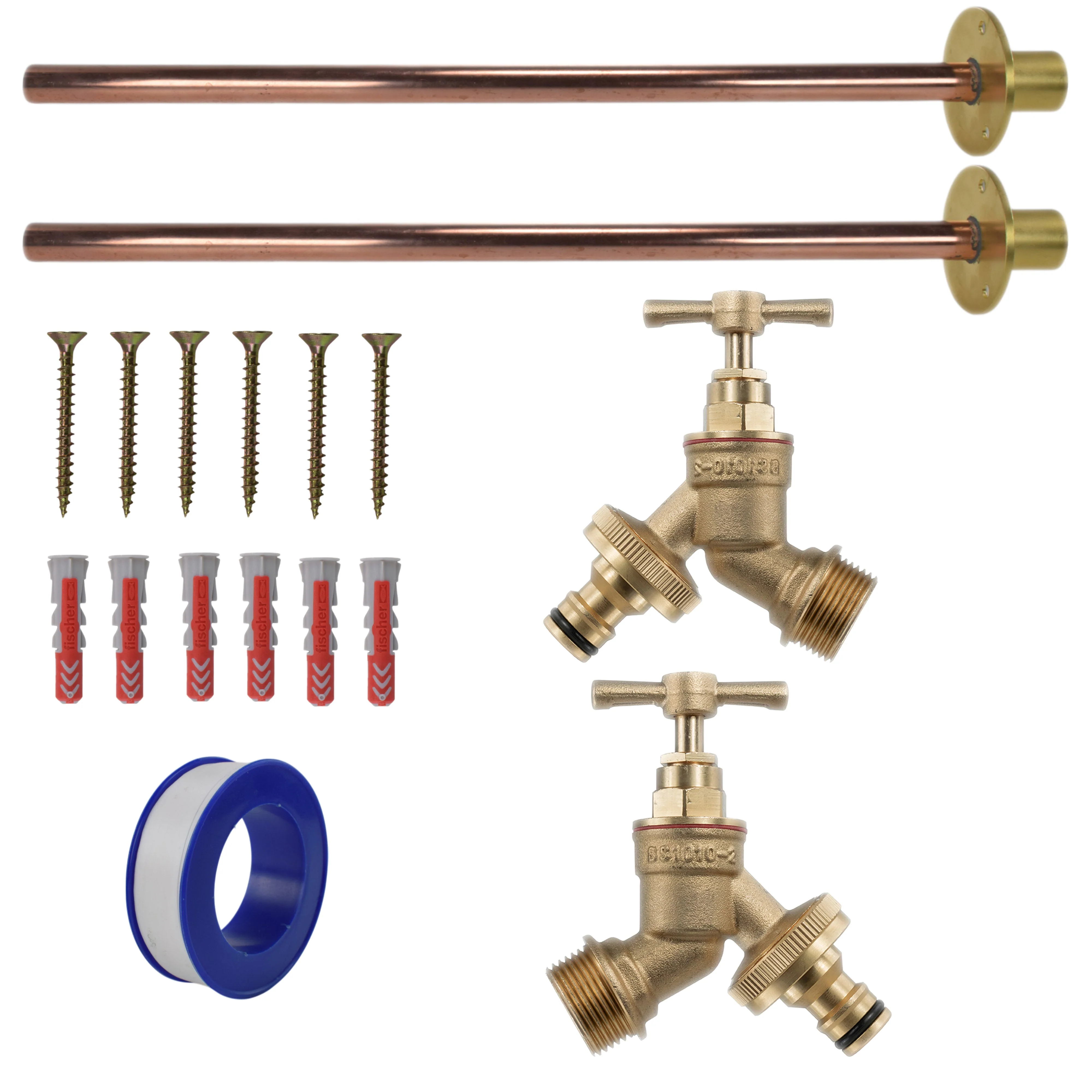 Brass Quick Connect Bib Tap BASIC Connection Kit x2 - Image 8