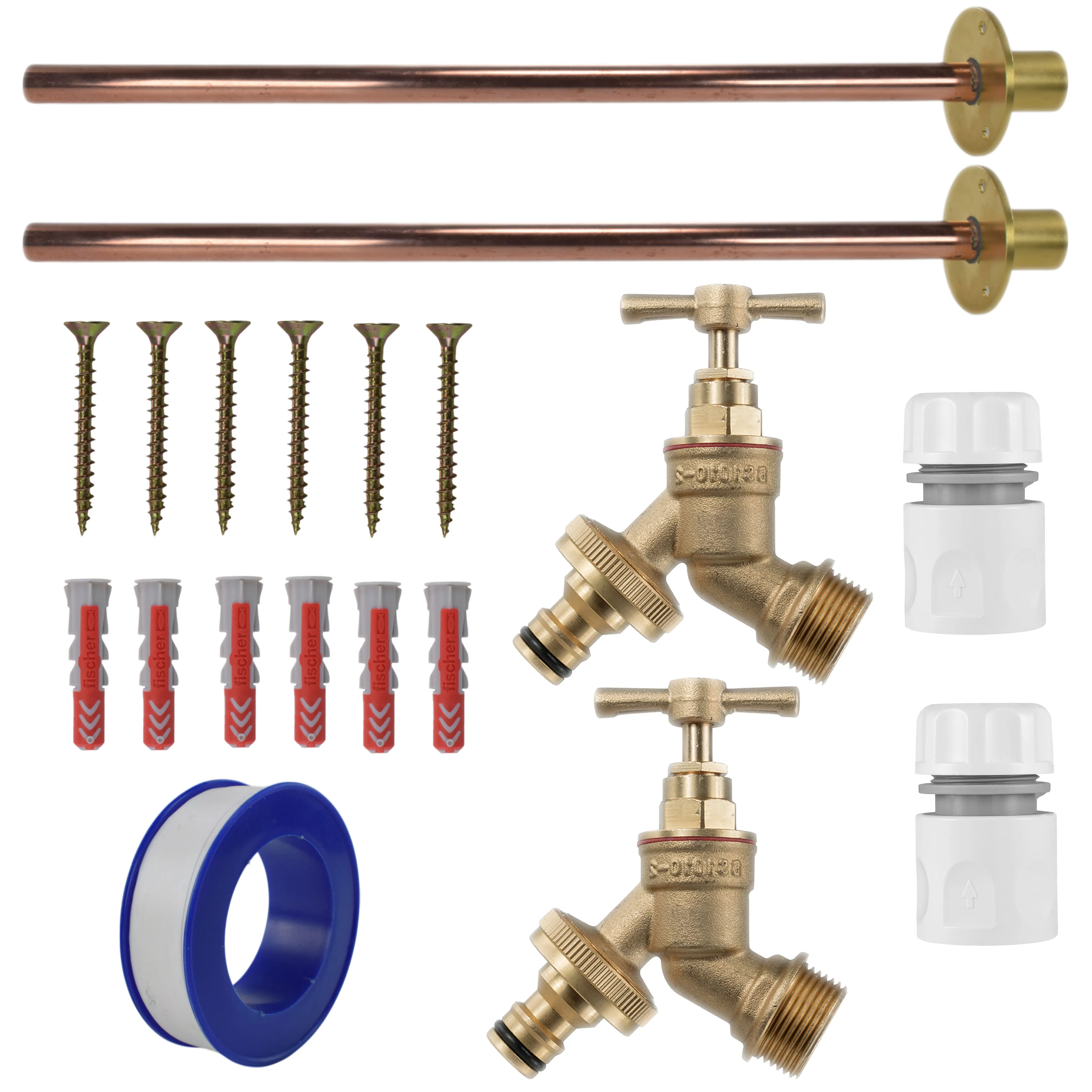 Brass Quick Connect Bib Tap BASIC Connection Kit x2 - Image 9