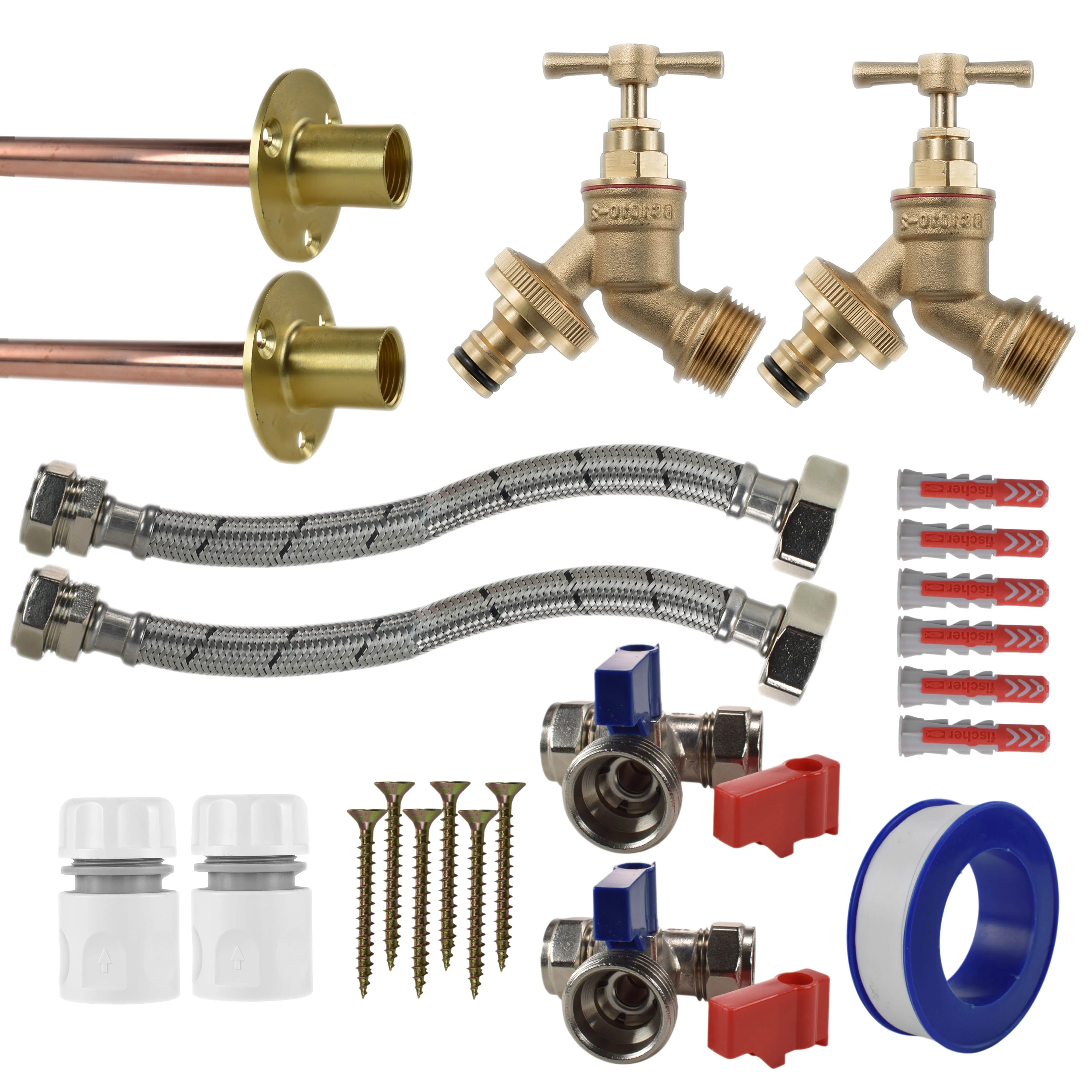 Brass Quick Connect Bib Tap STANDARD Connection Kit x2 - Image 16