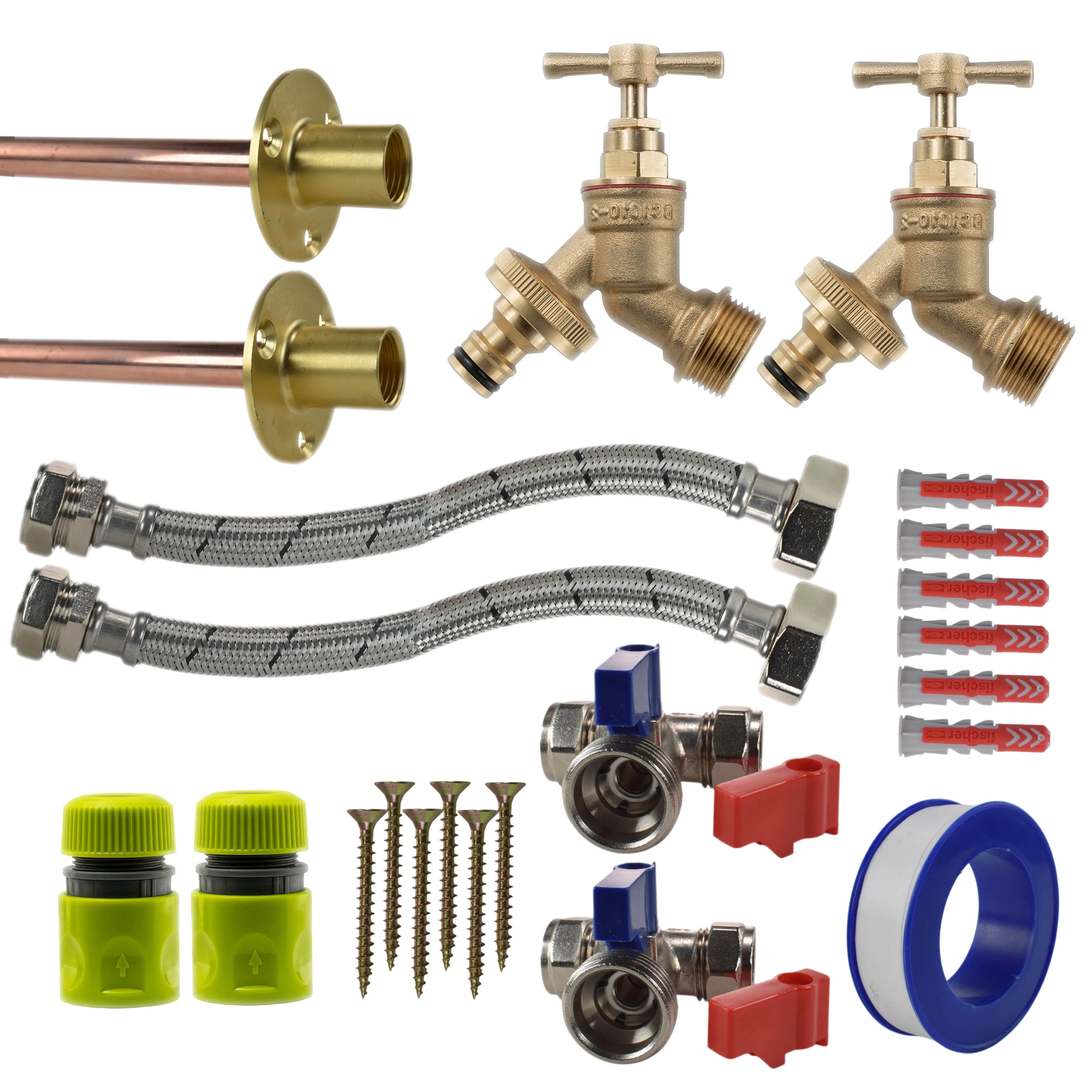 Brass Quick Connect Bib Tap STANDARD Connection Kit x2 - Image 17