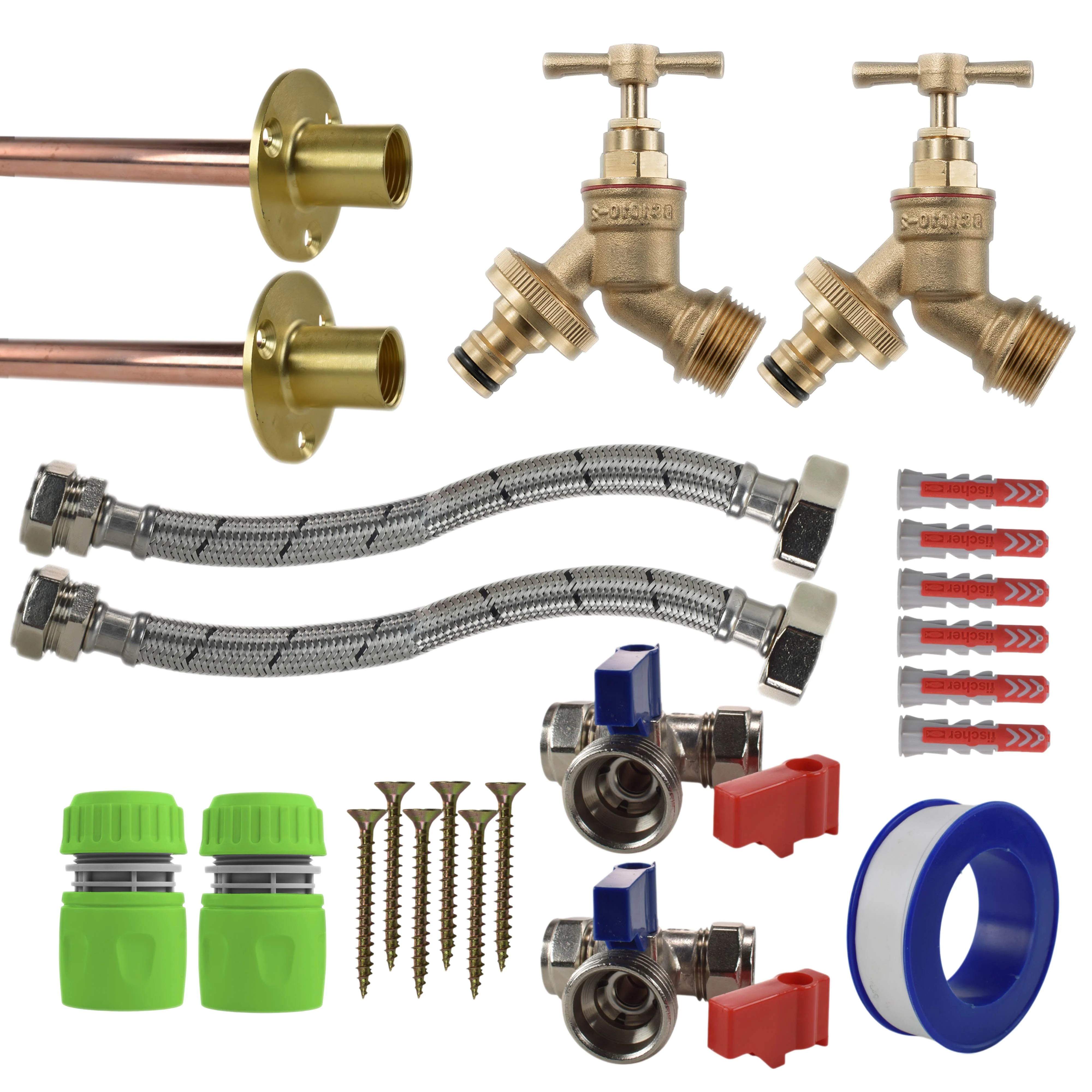 Brass Quick Connect Bib Tap STANDARD Connection Kit x2 - Image 18