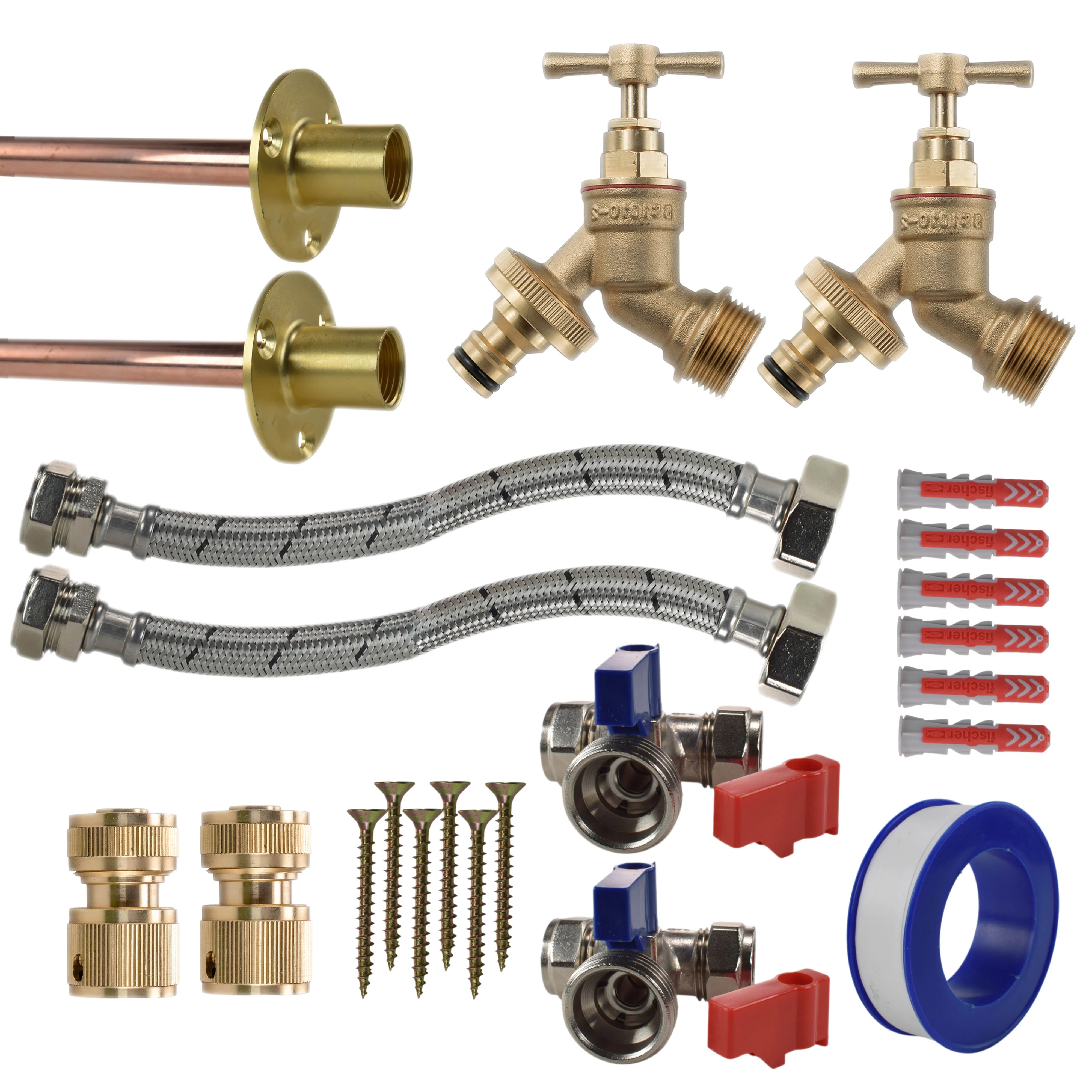 Brass Quick Connect Bib Tap STANDARD Connection Kit x2 - Image 20