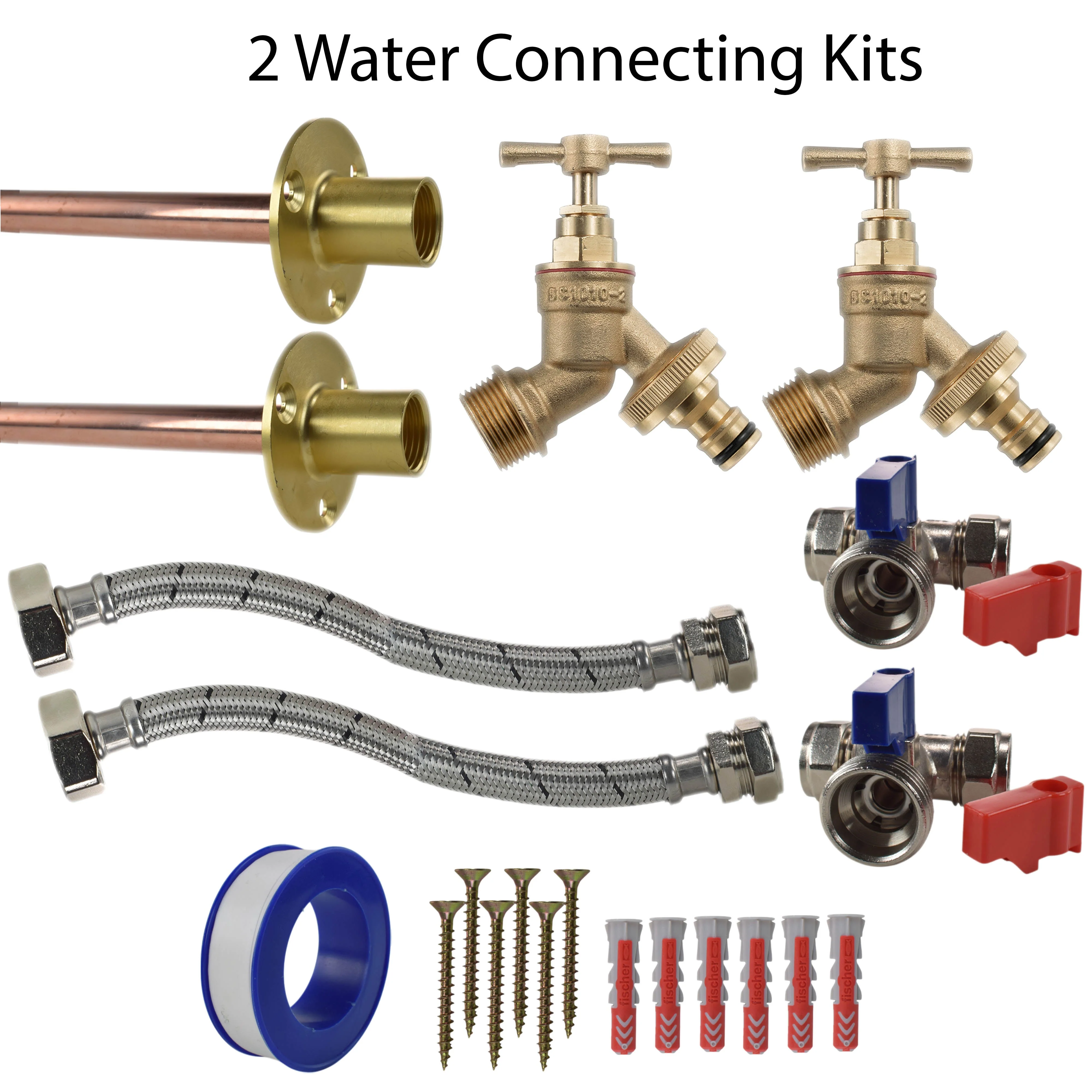 Brass Quick Connect Bib Tap STANDARD Connection Kit x2 - Image 3