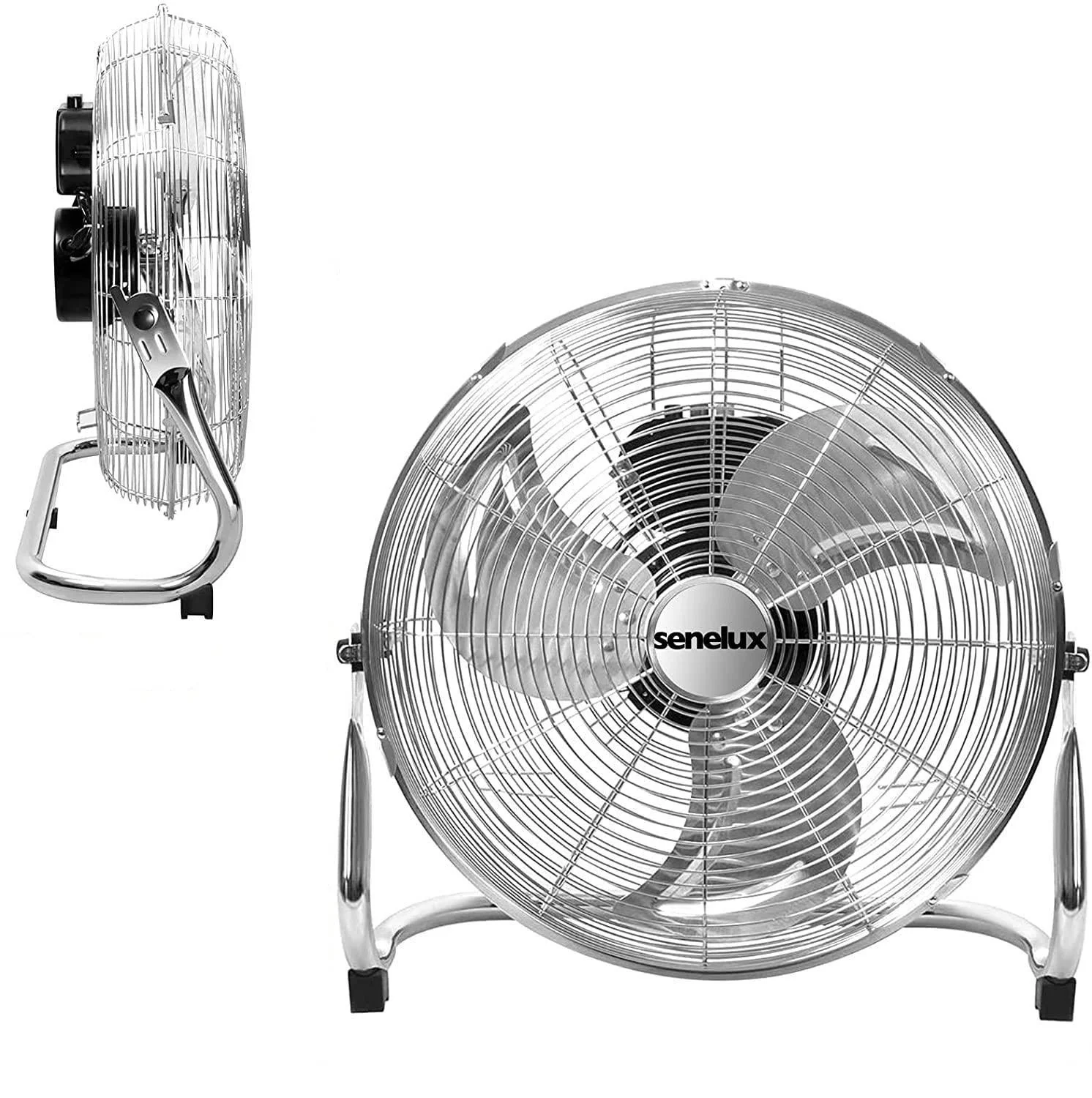 Chrome Floor Fan for Homes, Gyms, Bedrooms & Kitchens | with 3 Fan Speeds and Adjustable Tilt - Image 6