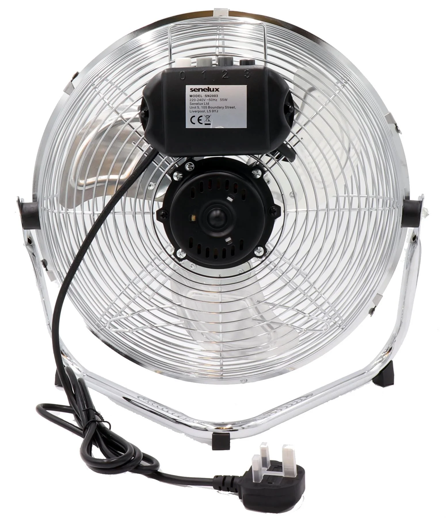 Chrome Floor Fan for Homes, Gyms, Bedrooms & Kitchens | with 3 Fan Speeds and Adjustable Tilt - Image 7
