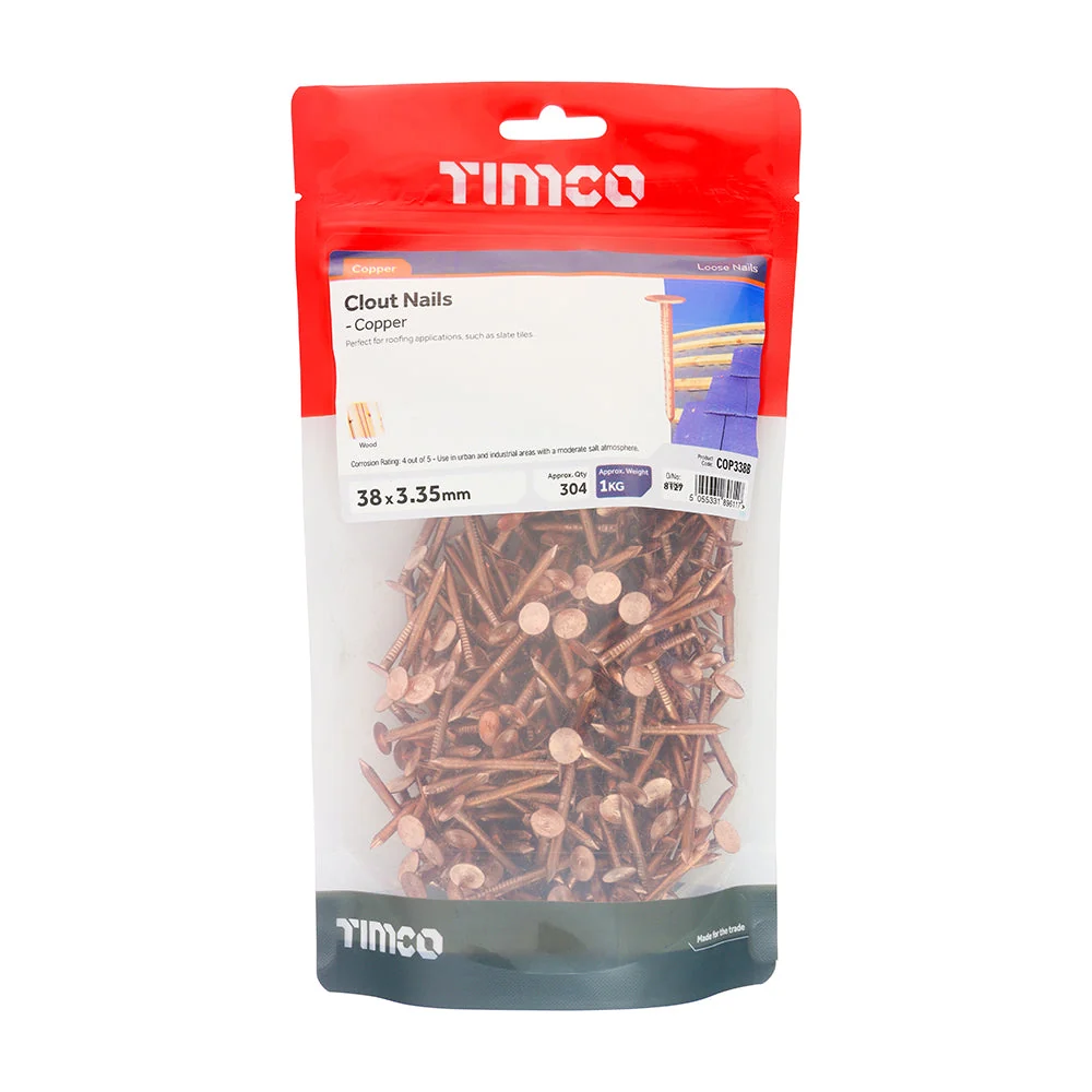 Copper Clout Nails - Roofing Nails – 1kg Bags - Image 6