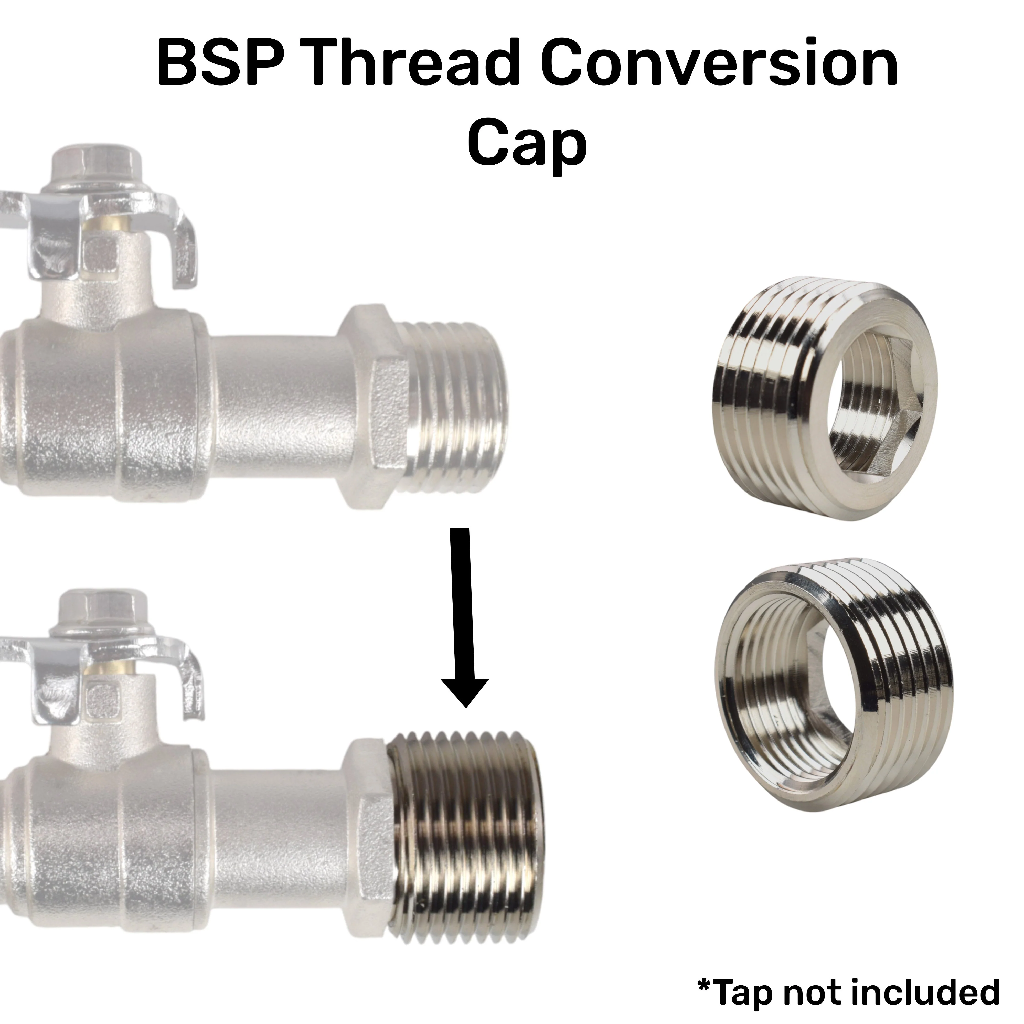 Double Lever Tap Kit with Barb/Quick Connect Outlet, 1/2" and 3/4" BSP Thread Inlet - Image 3