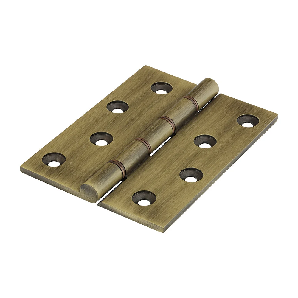 Double Phosphor Bronze Washered Butt Hinges – Solid Brass - Antique Brass - Image 3