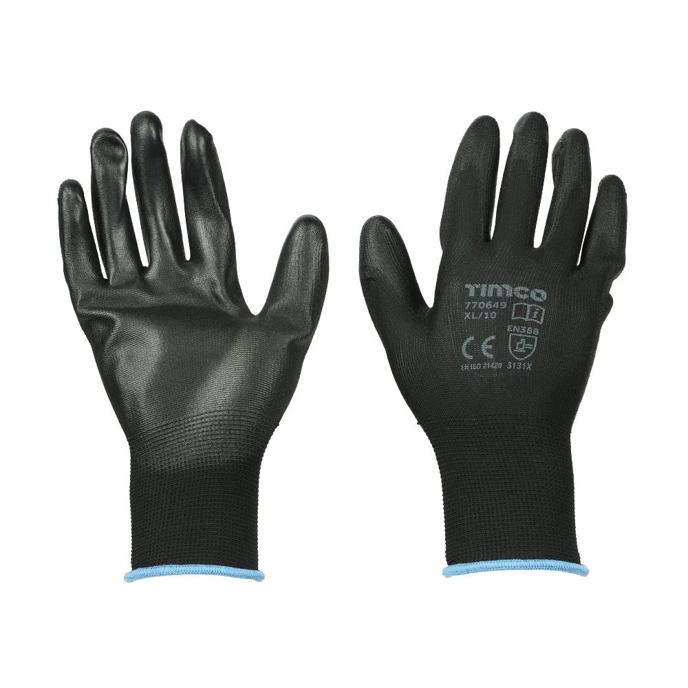 Durable Grip Gloves - PU Coated Polyester - Image 2