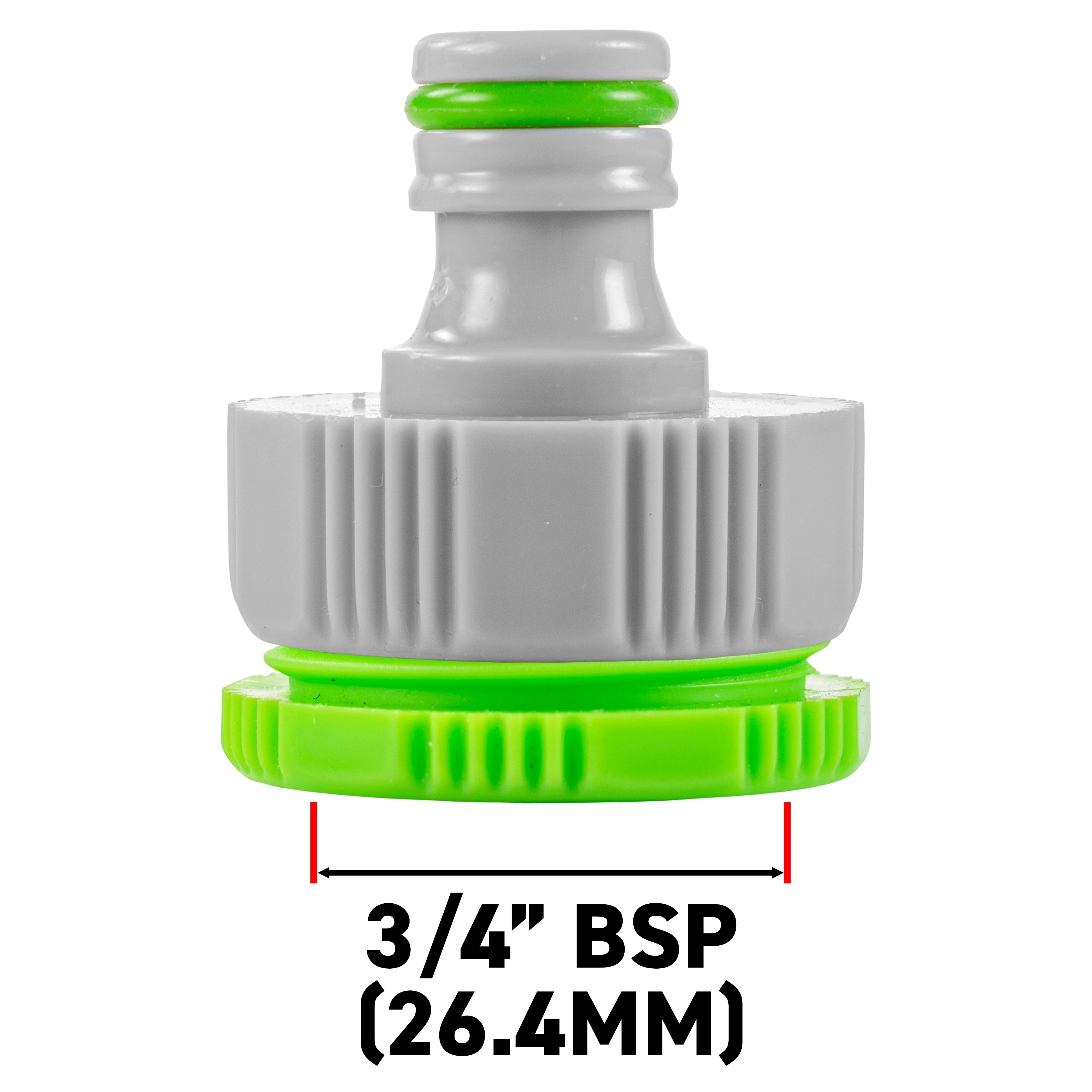 Female Tap Connector 1" or 3/4" BSP Female, Green/Gray - Image 4