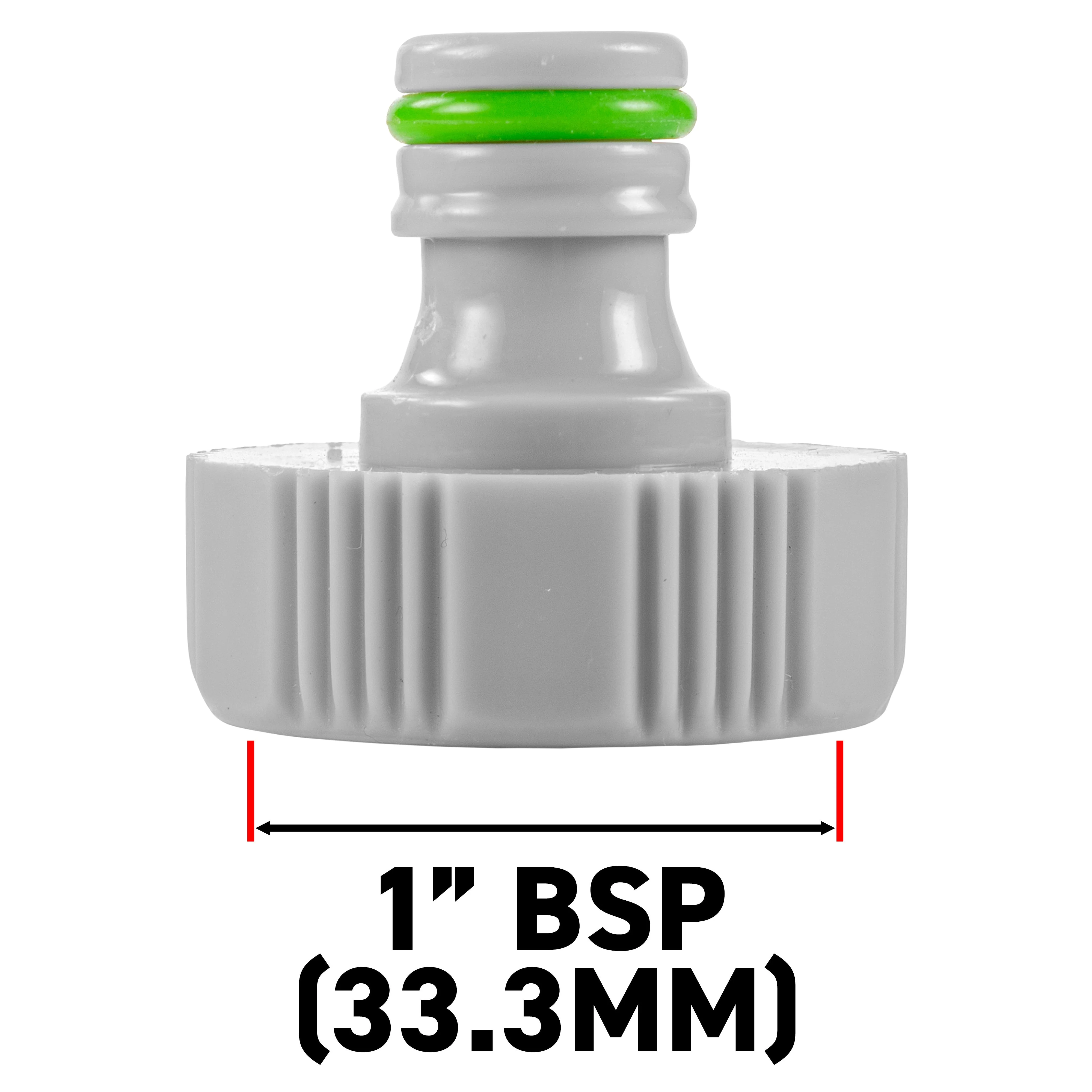 Female Tap Connector 1" or 3/4" BSP Female, Green/Gray - Image 6