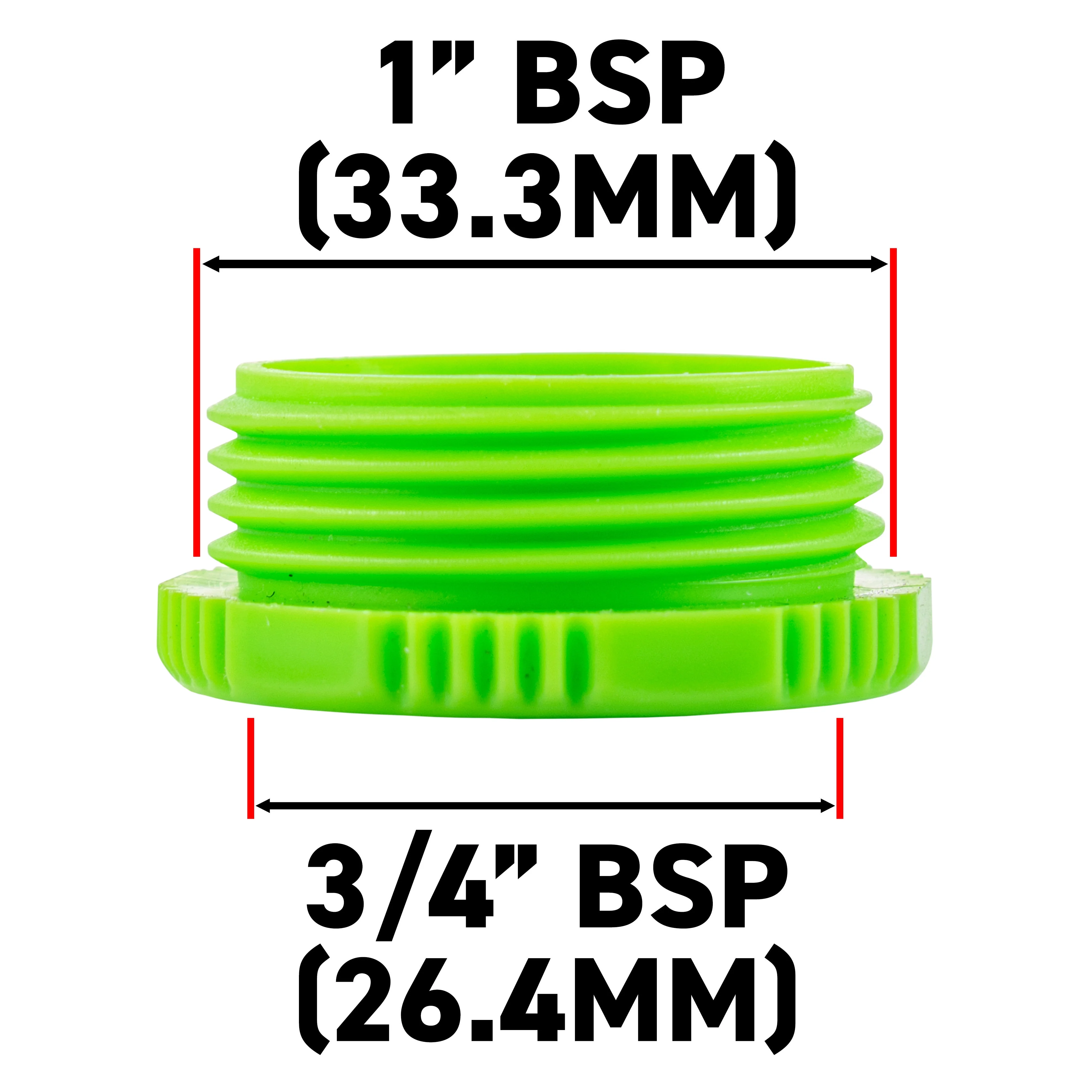 Female Tap Connector 1" or 3/4" BSP Female, Green/Gray - Image 7