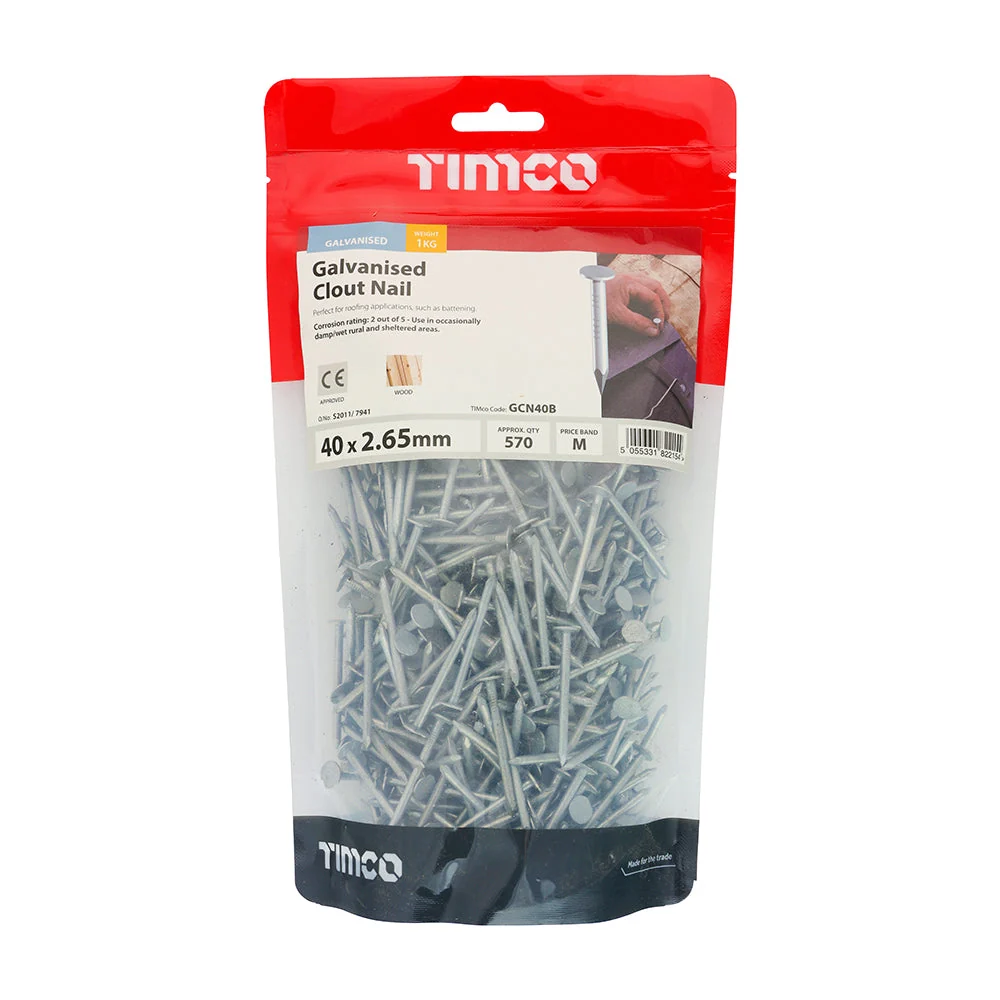 Galvanised Clout Nails – Roofing Nails – 1kg Bags - Image 4