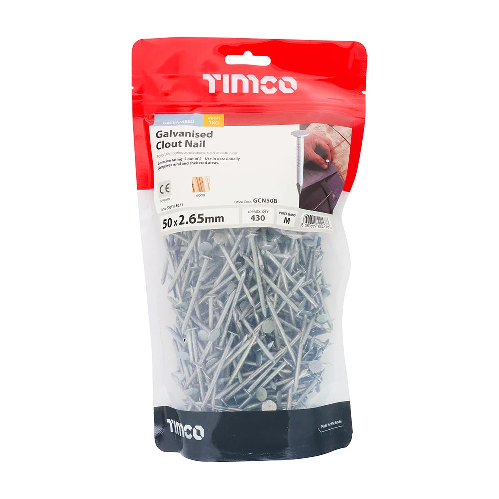 Galvanised Clout Nails – Roofing Nails – 1kg Bags - Image 6