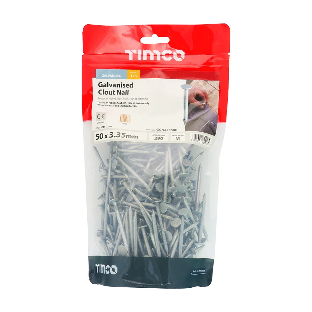 Galvanised Clout Nails – Roofing Nails – 1kg Bags - Image 7