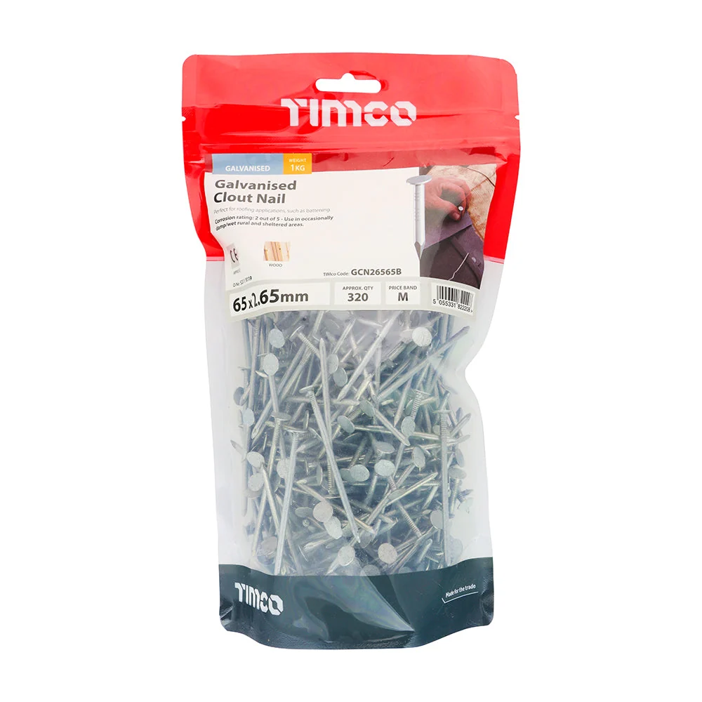 Galvanised Clout Nails – Roofing Nails – 1kg Bags - Image 9