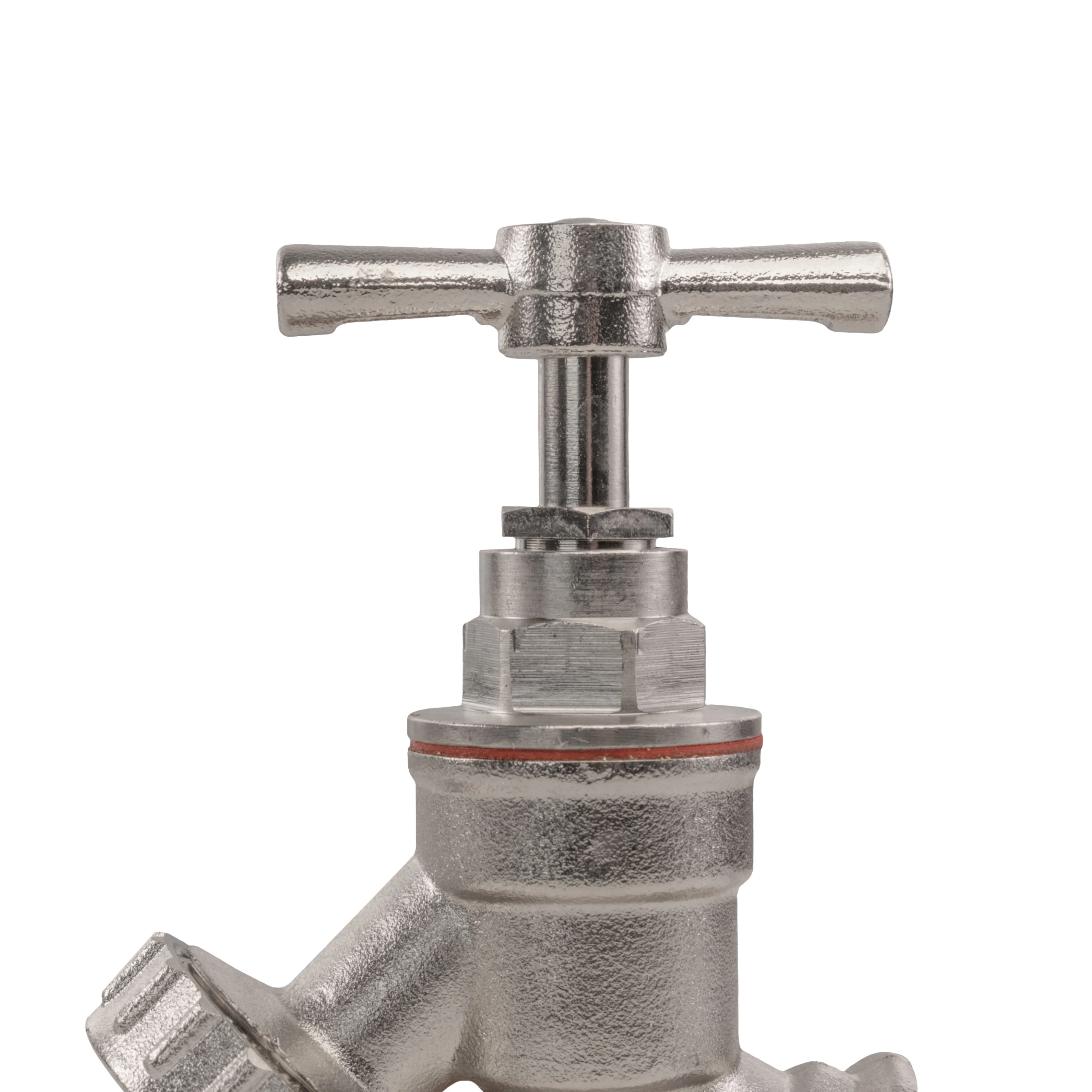 Garden Bib Tap Brass Nickle Plated 1/2" BSPM Inlet + Snap-On Male - Image 3