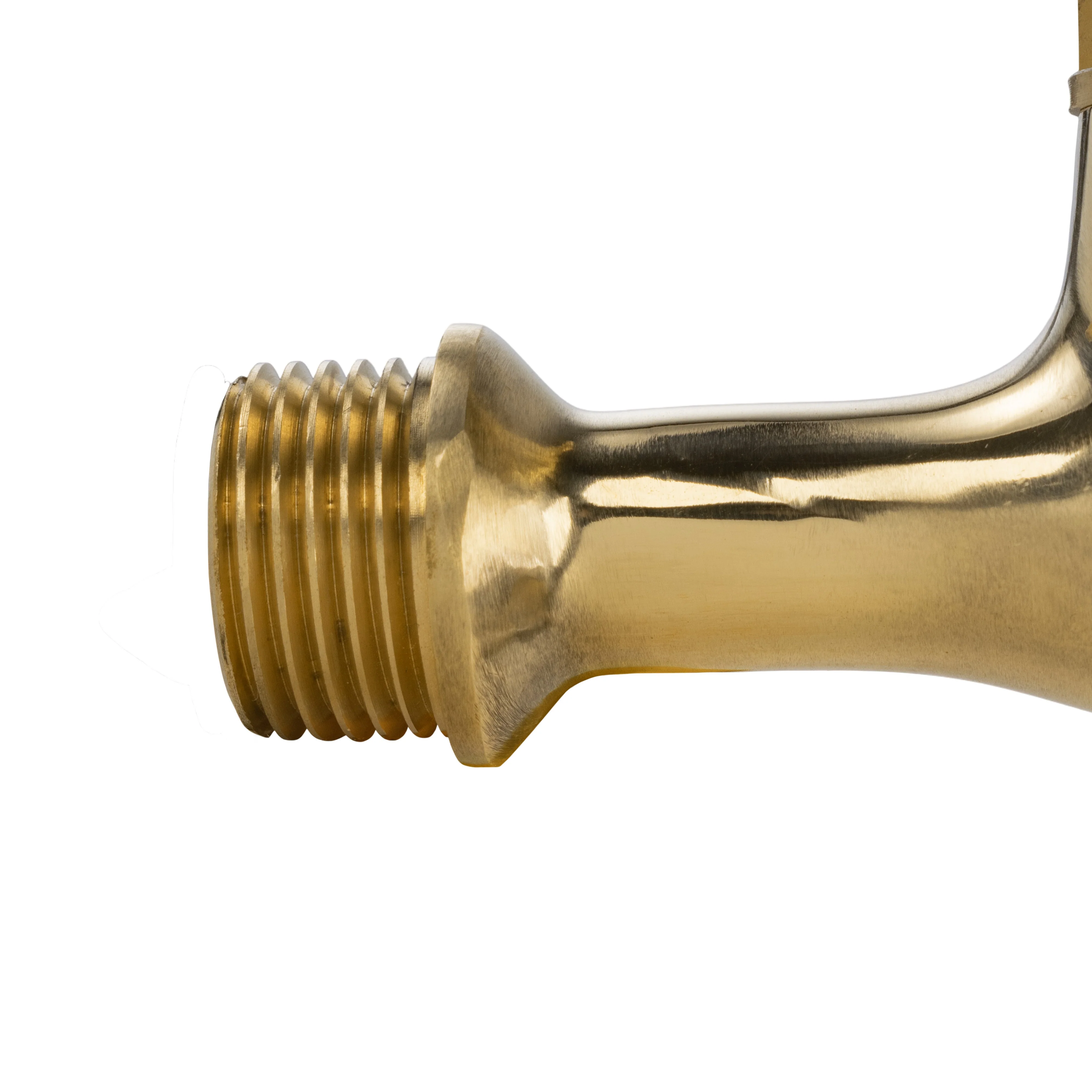 Garden Tap Polished Brass 1/2" BSPM - 13mm Barb - Image 3